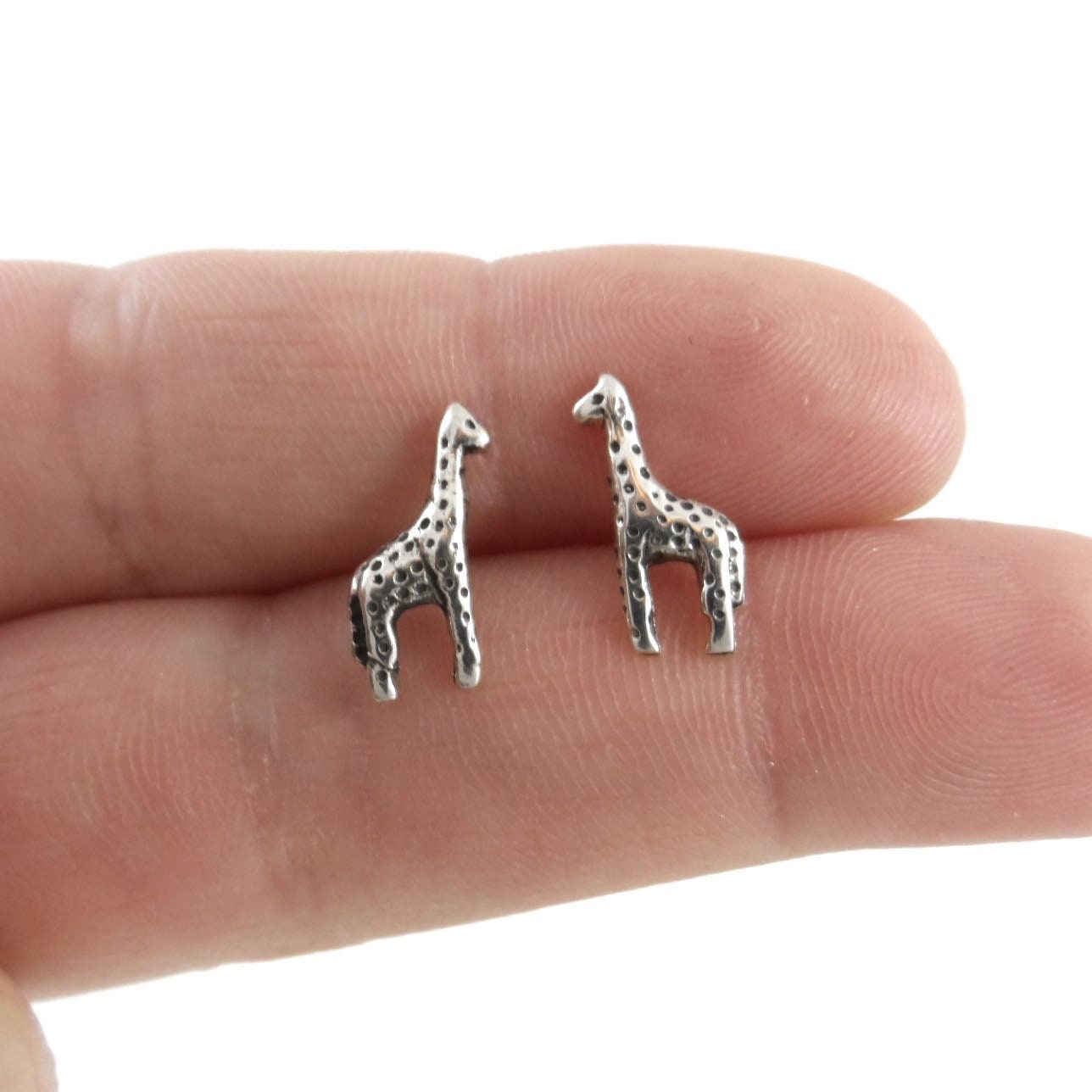 Giraffe Earrings in Sterling Silver