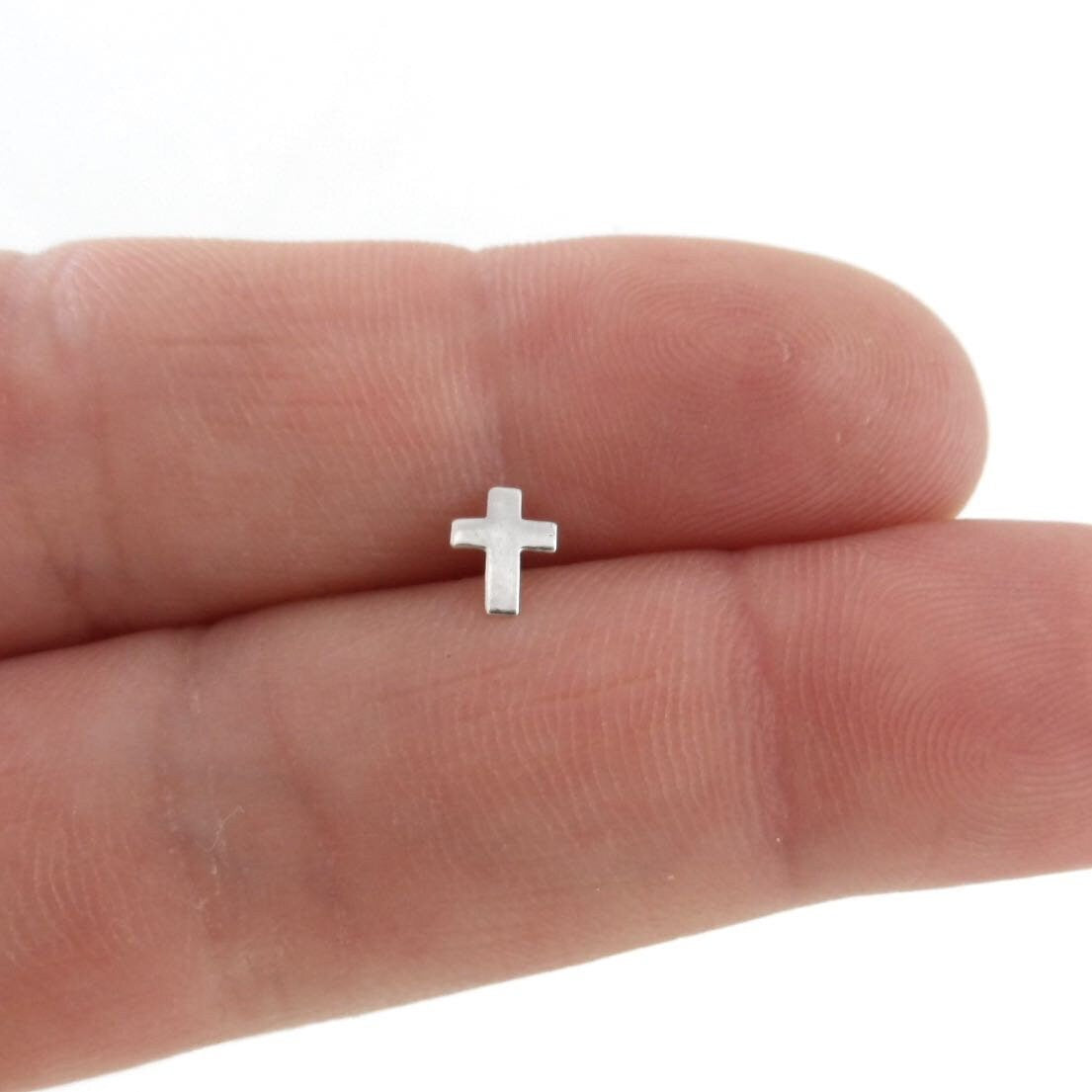 SINGLE Tiny Cross Stud Earring