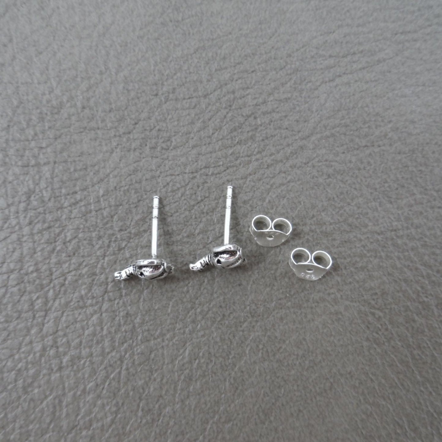 Mini Elephant Earrings in Sterling Silver