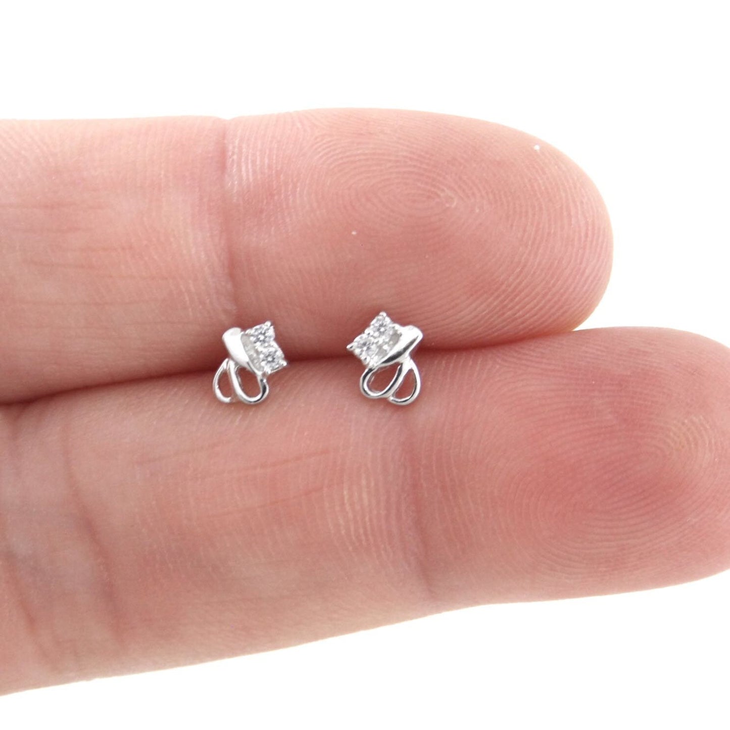 Dainty Earrings in Sterling Silver,