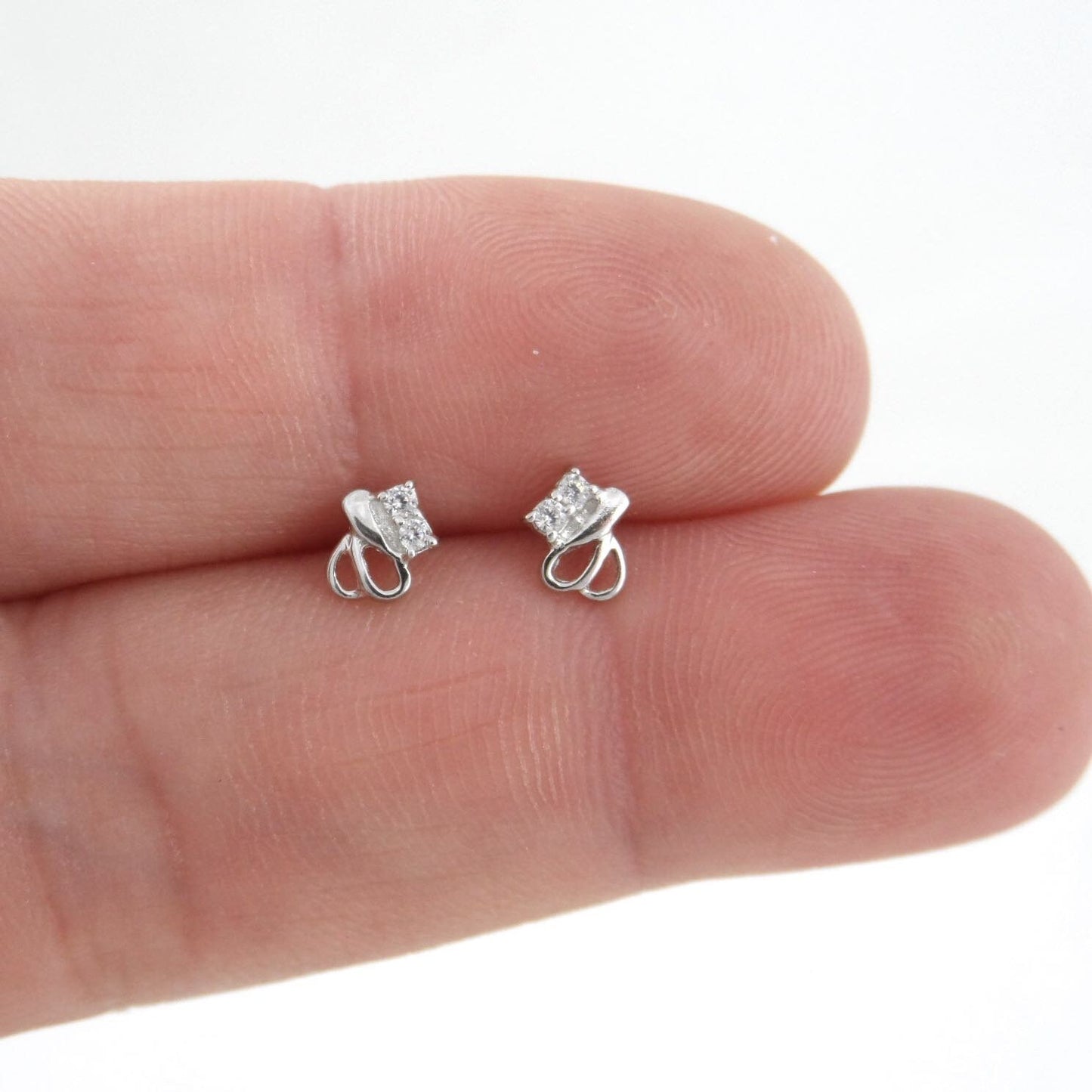 Dainty Earrings in Sterling Silver,