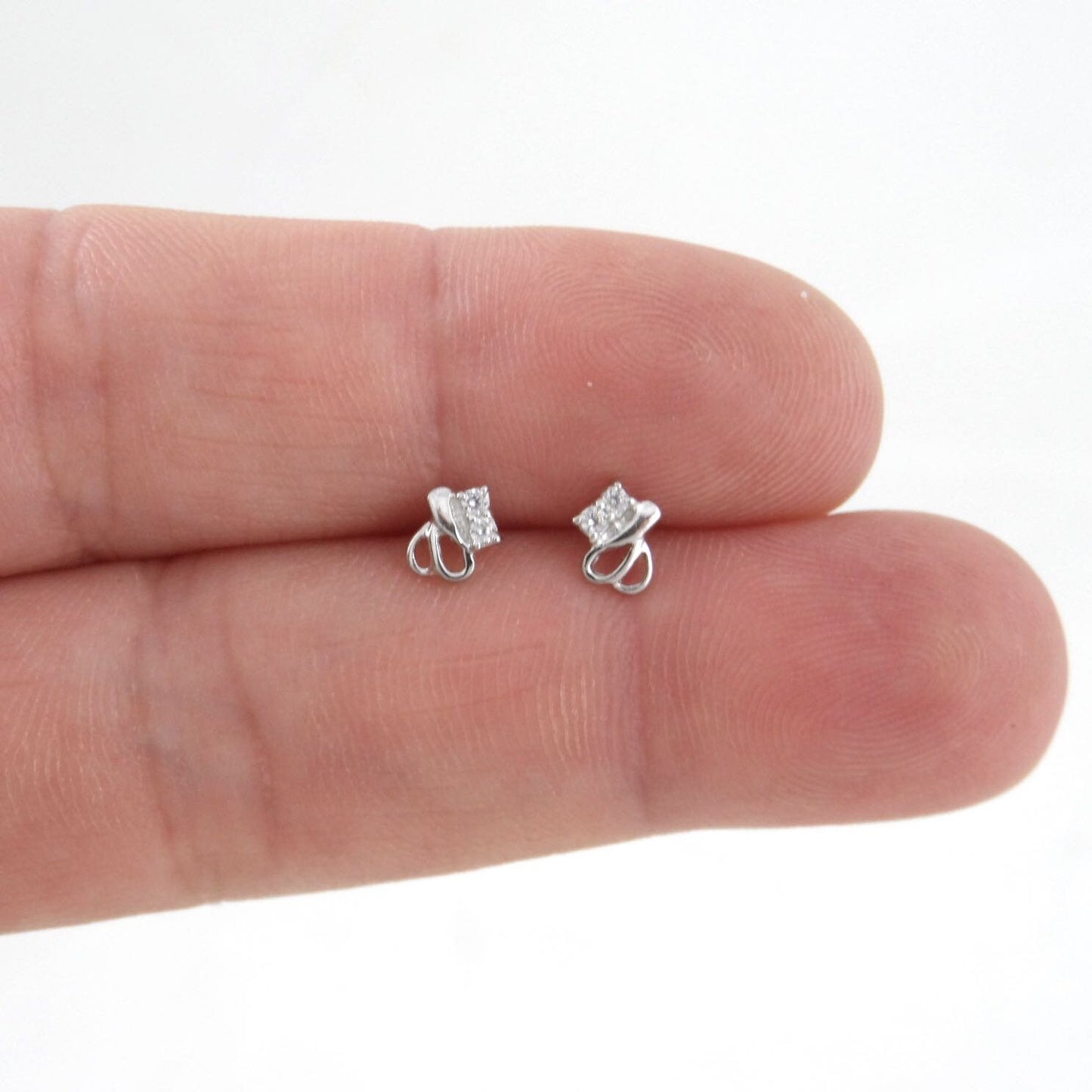 Dainty Earrings in Sterling Silver,