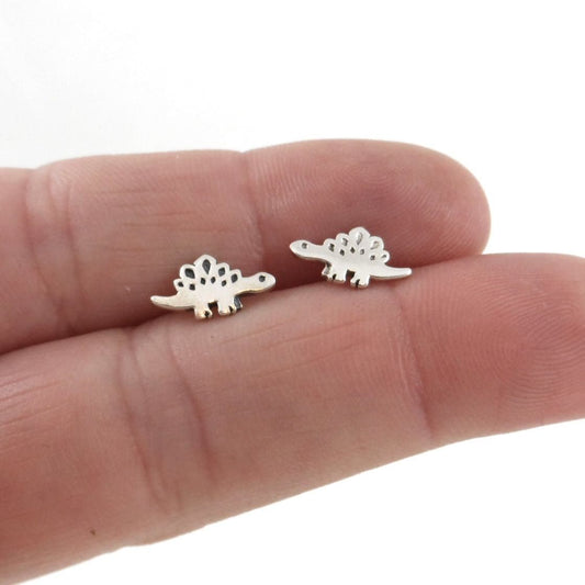 Tiny Dinosaur Earrings in Sterling Silver, Dinosaur Earrings, Tiny Studs, Small Studs, Kids Earrings, Small Silver Studs, Baby Earrings