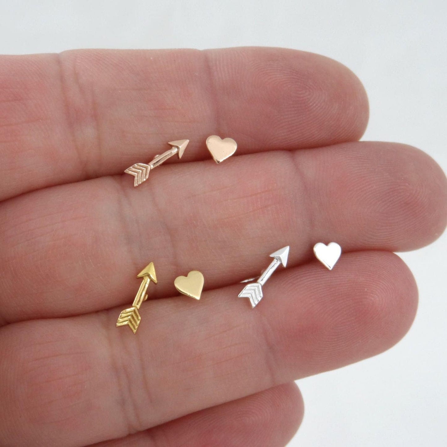 Heart & Arrow Earrings in Sterling Silver