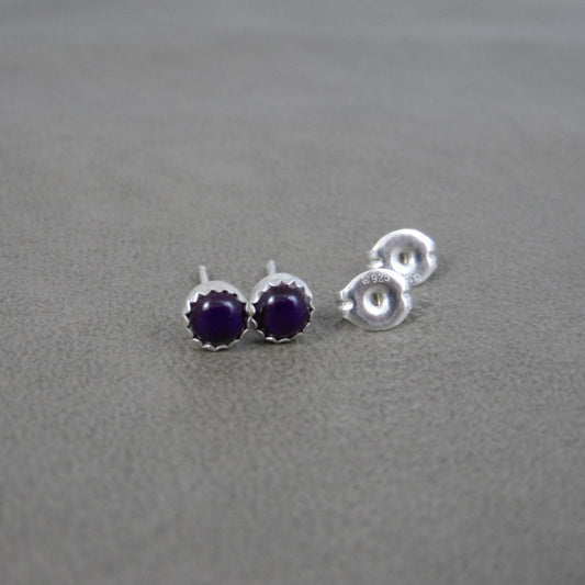 Purple Paua Shell Sterling Silver Earrings