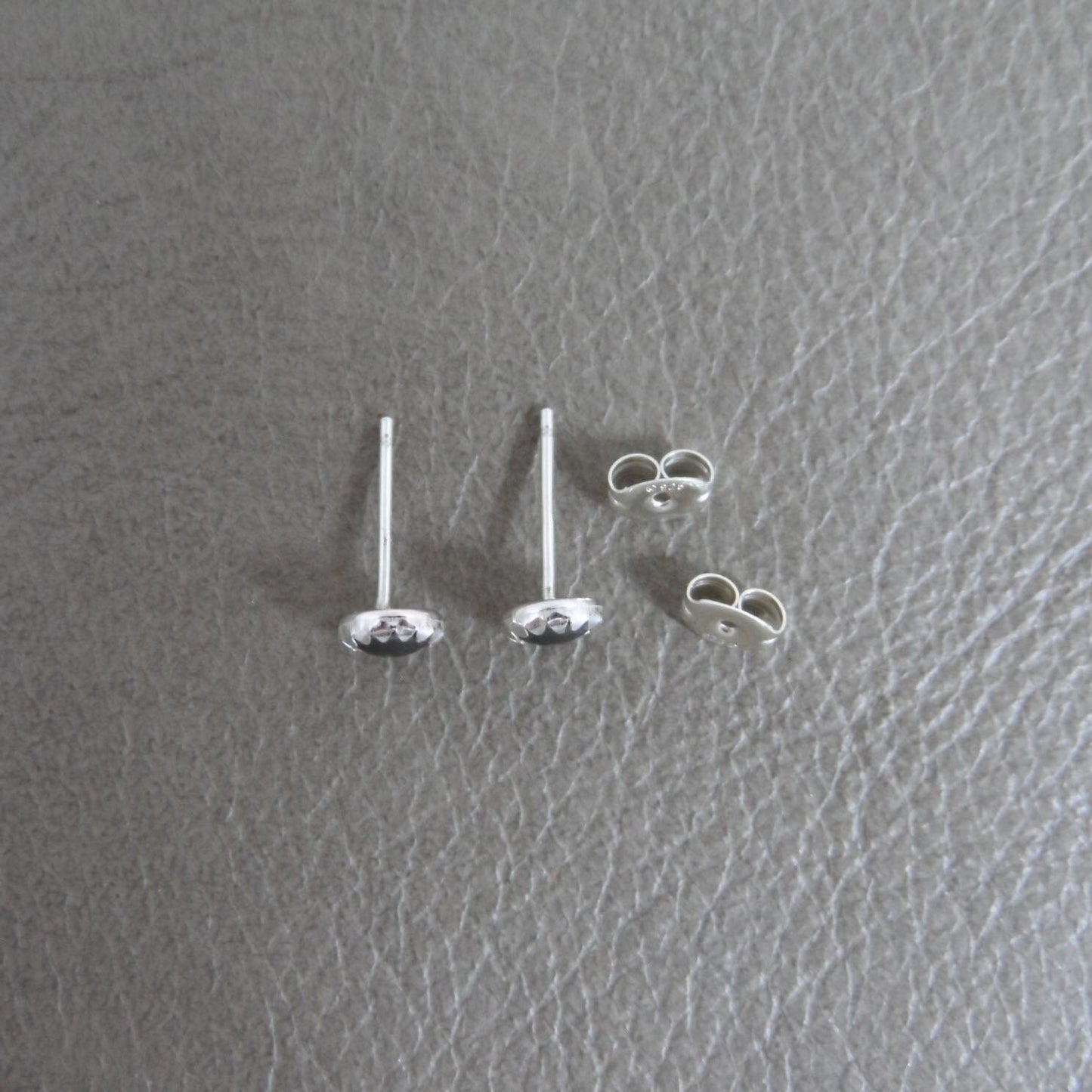 Hematite Stud Earrings in Sterling Silver-5mm