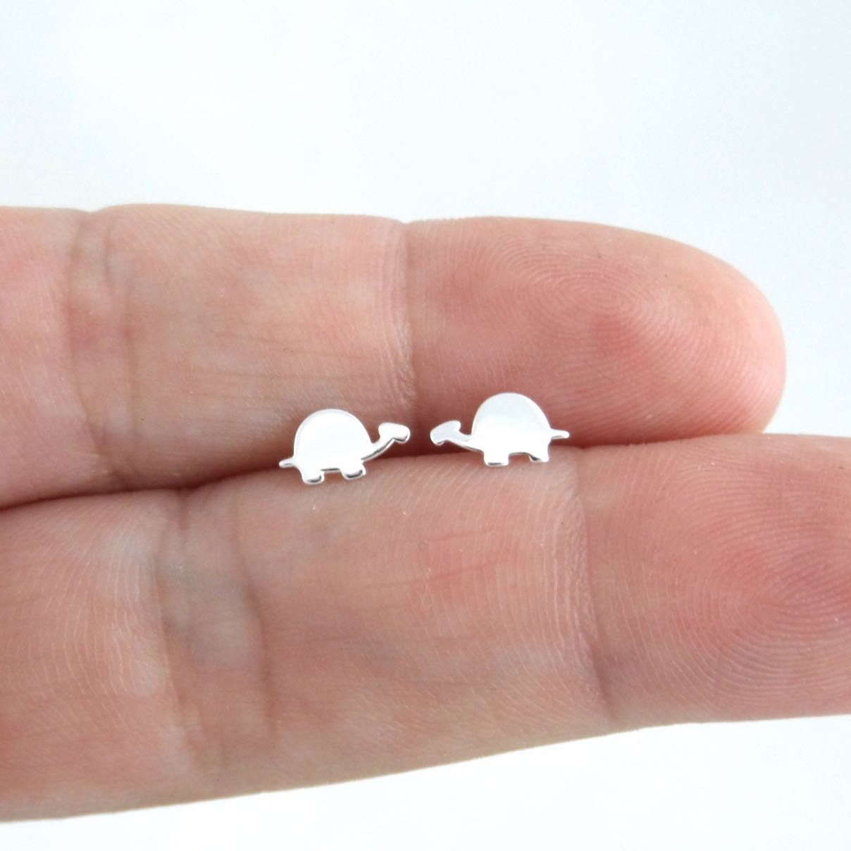 Tiny Turtle Earrings in Sterling Silver, Turtle Earrings, Silver Turtle Studs, Tiny Silver Studs, Kids Earrings, Dainty Earrings