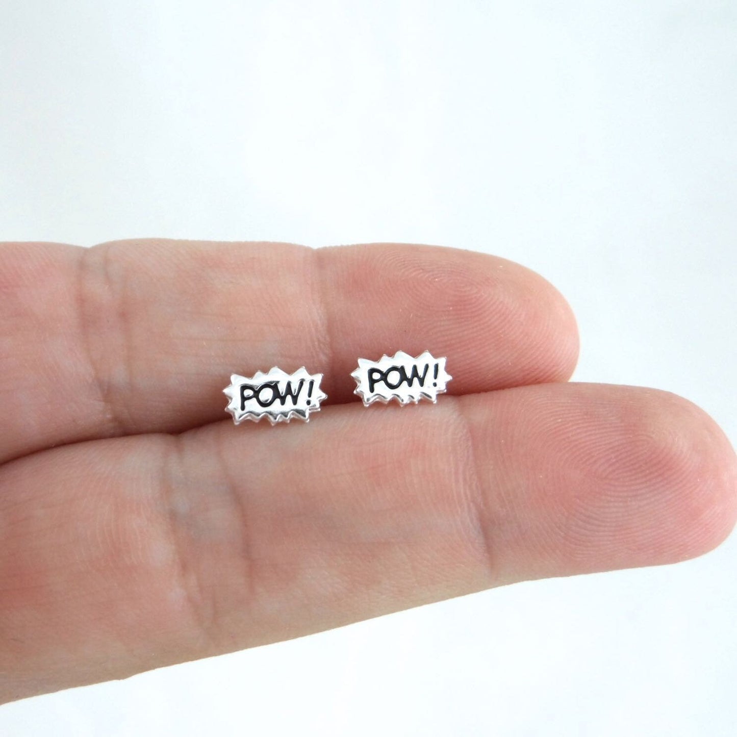 POW! Comic Book Earrings in Sterling Silver