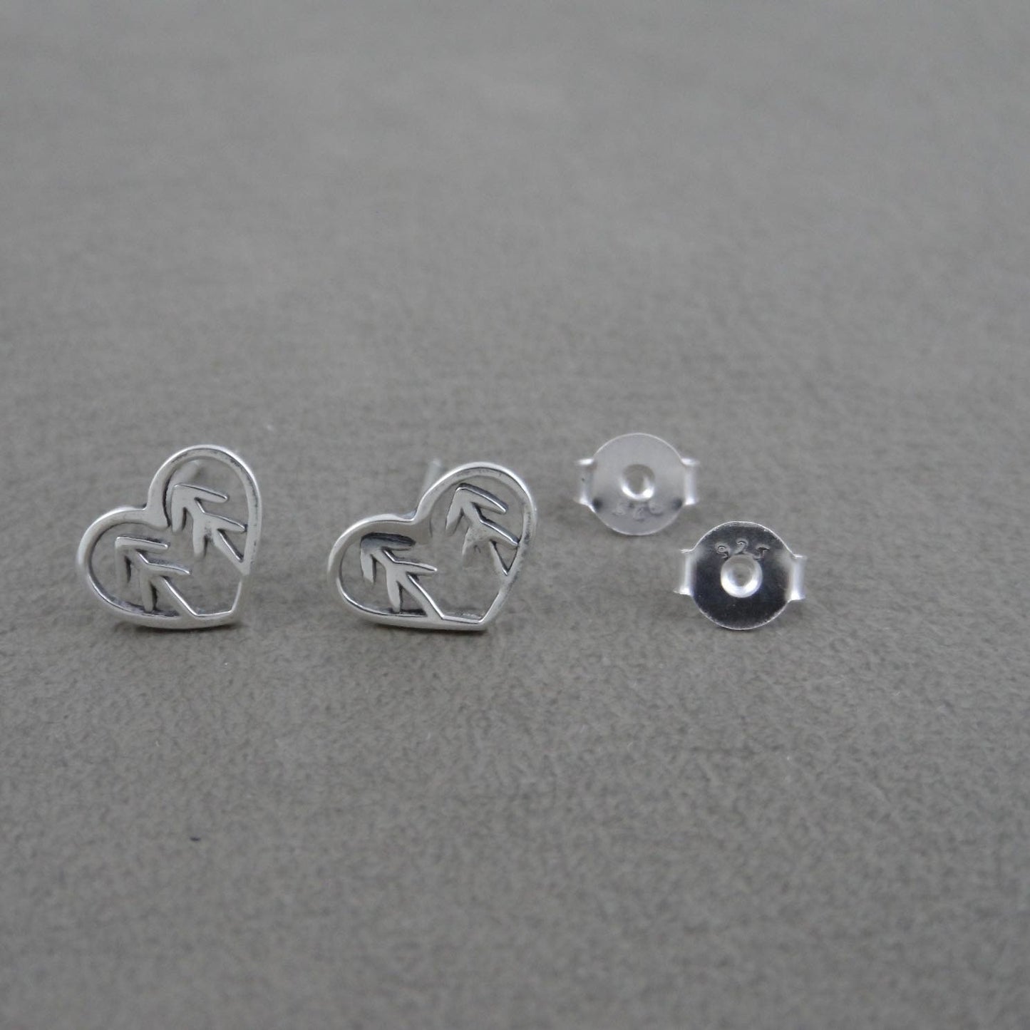 Heart & Trees Earrings in Sterling Silver