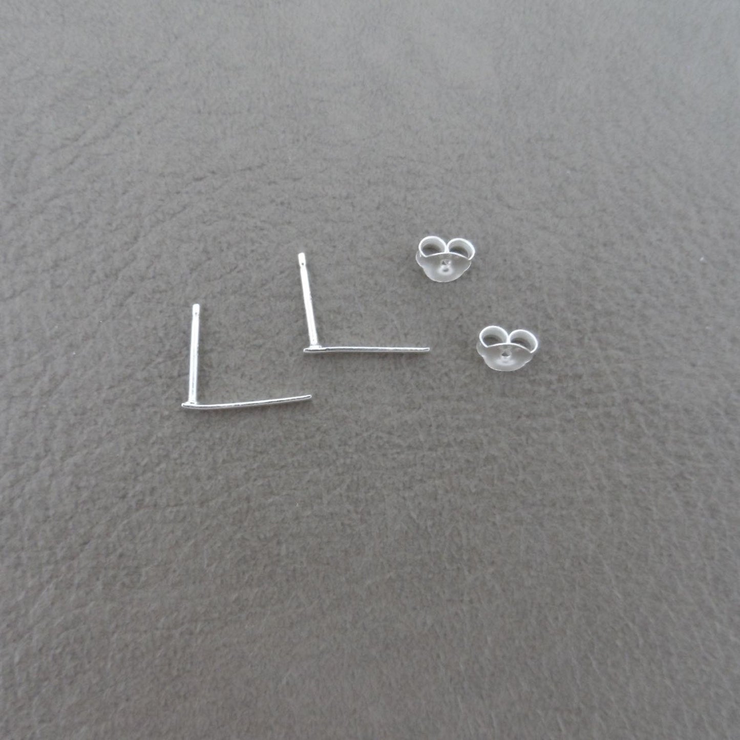 Simple Bar Stud Earrings in Sterling Silver