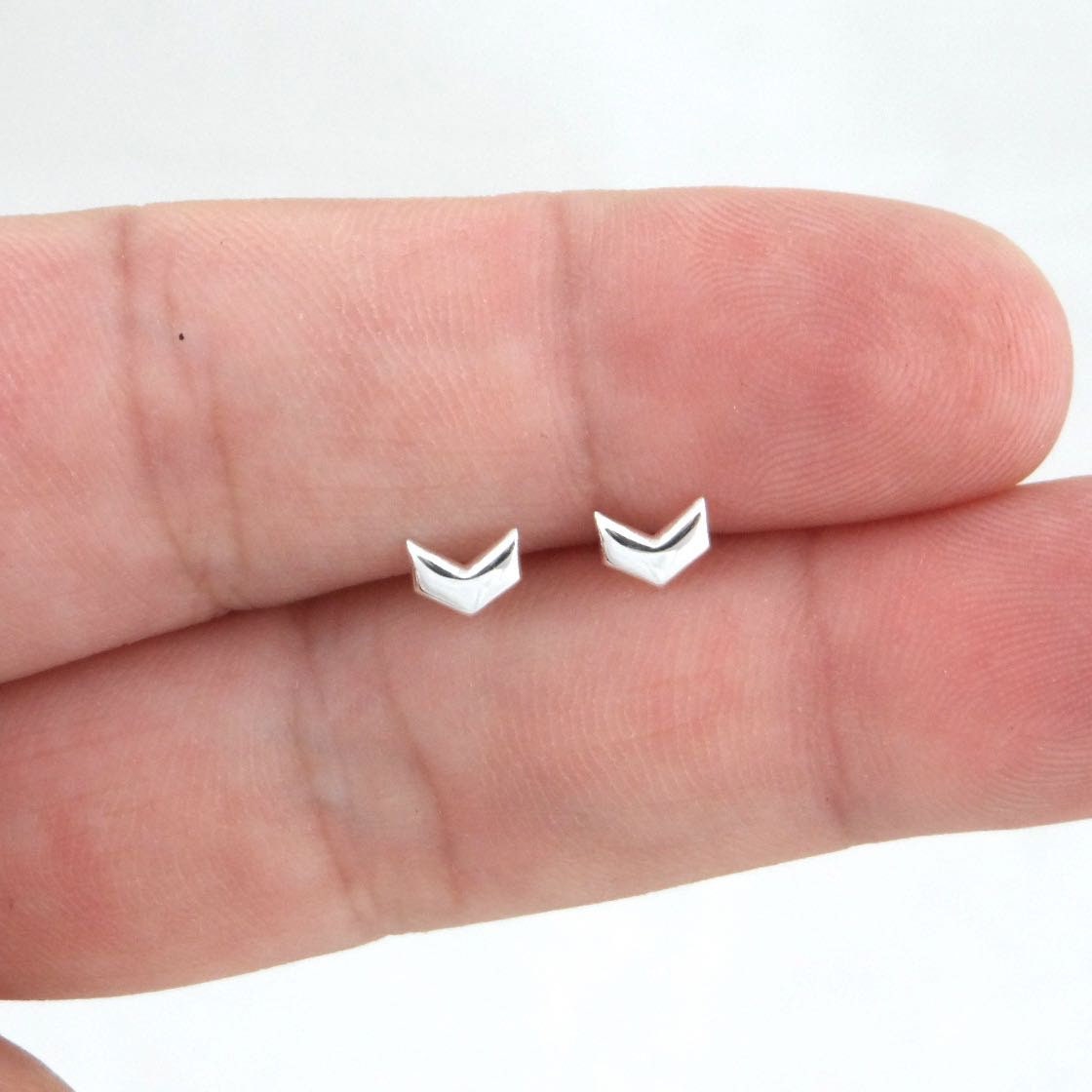 Chevron Earrings in Sterling Silver