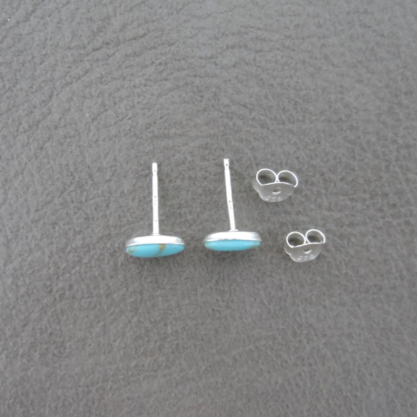 Turquoise Stud Earrings in Sterling Silver, Turquoise Earrings, Oval Turquoise Earrings, Minimalist Earrings, Turquoise Stone Studs