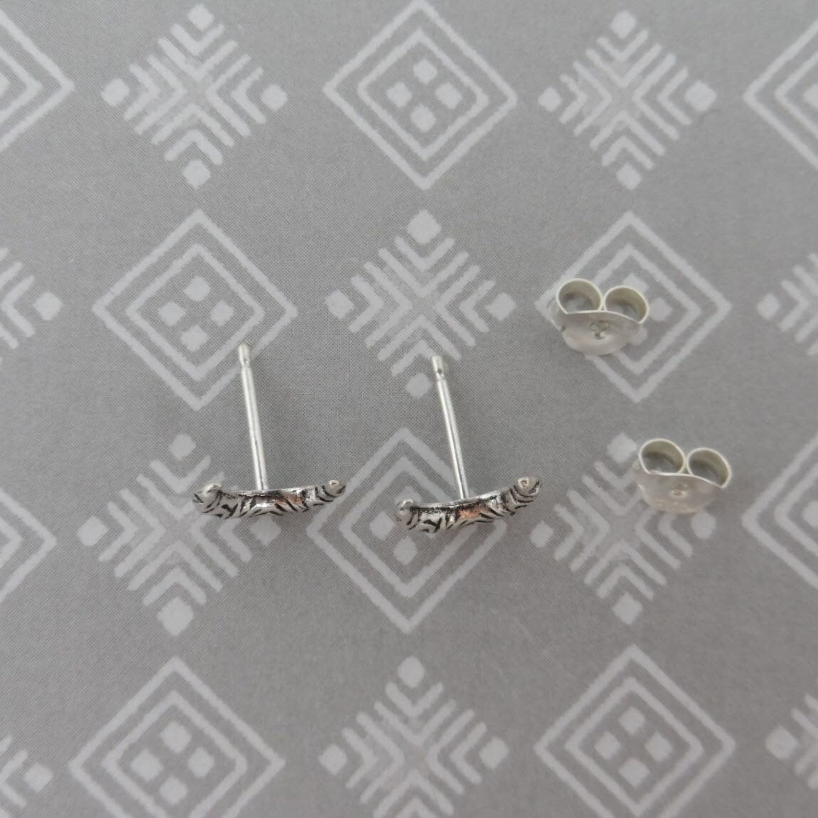 Moon Earrings in Sterling Silver