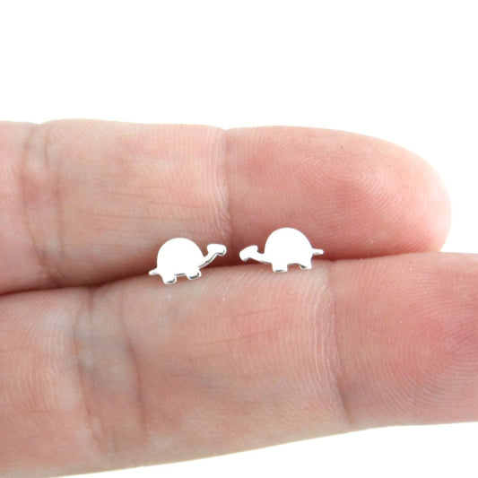 Tiny Turtle Earrings in Sterling Silver, Turtle Earrings, Silver Turtle Studs, Tiny Silver Studs, Kids Earrings, Dainty Earrings