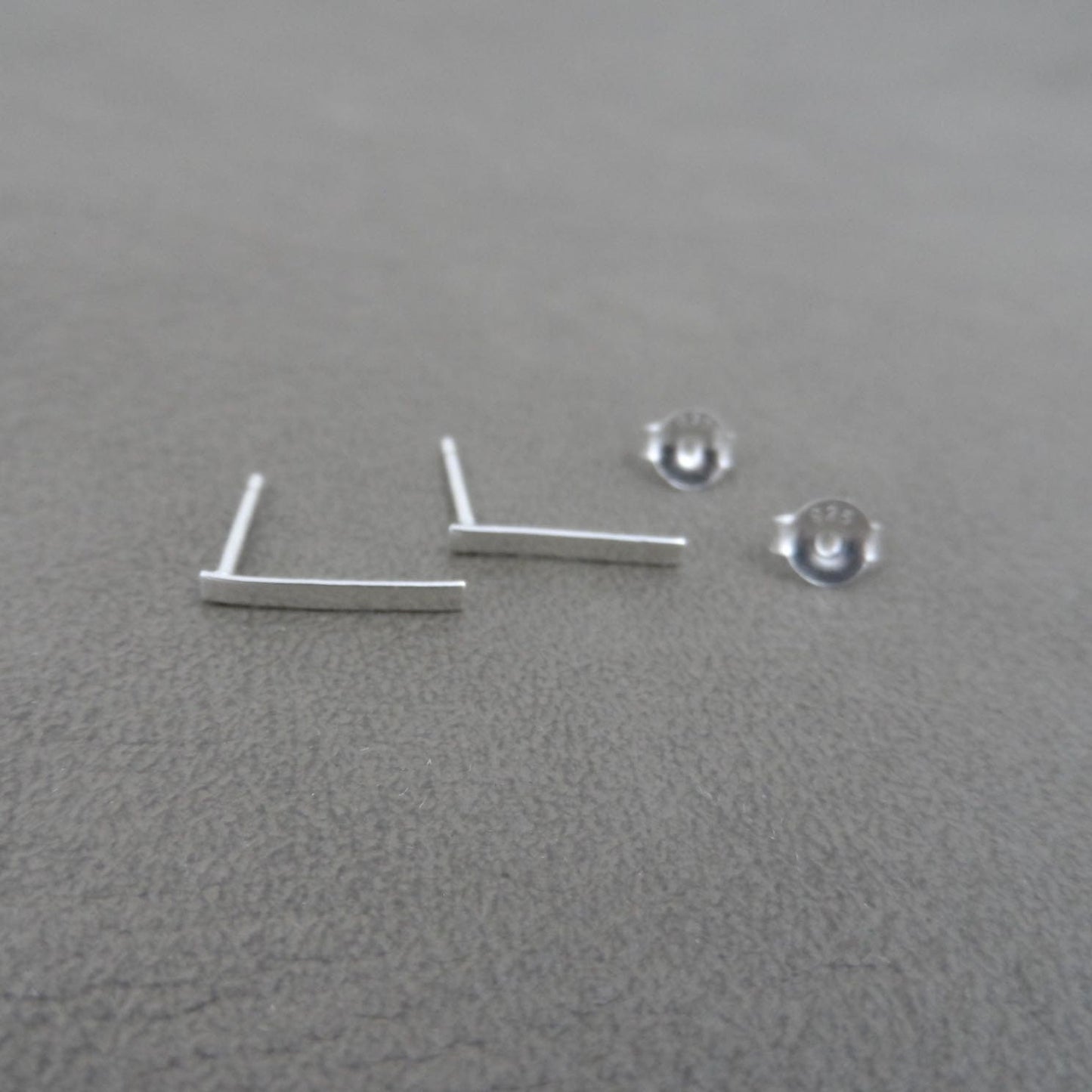 Simple Bar Stud Earrings in Sterling Silver