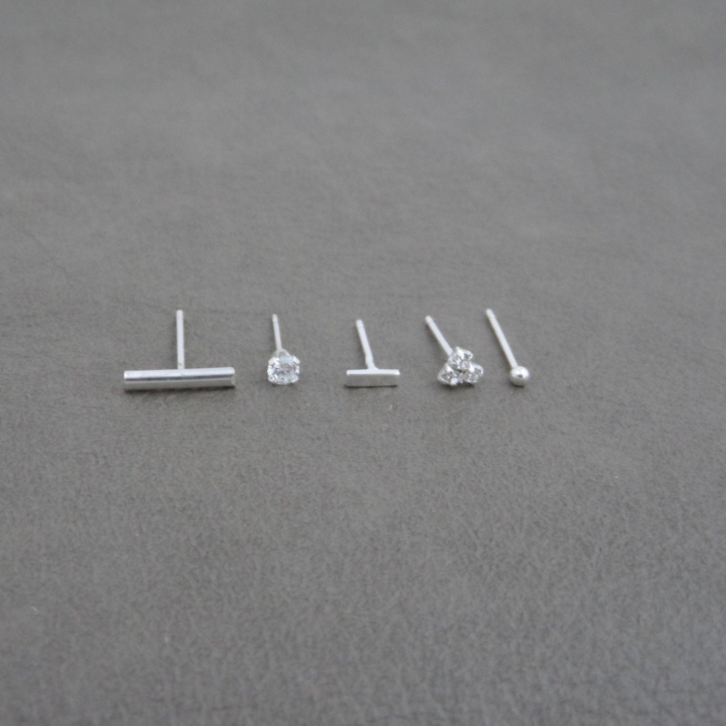 SINGLE 5 Studs in Sterling Silver