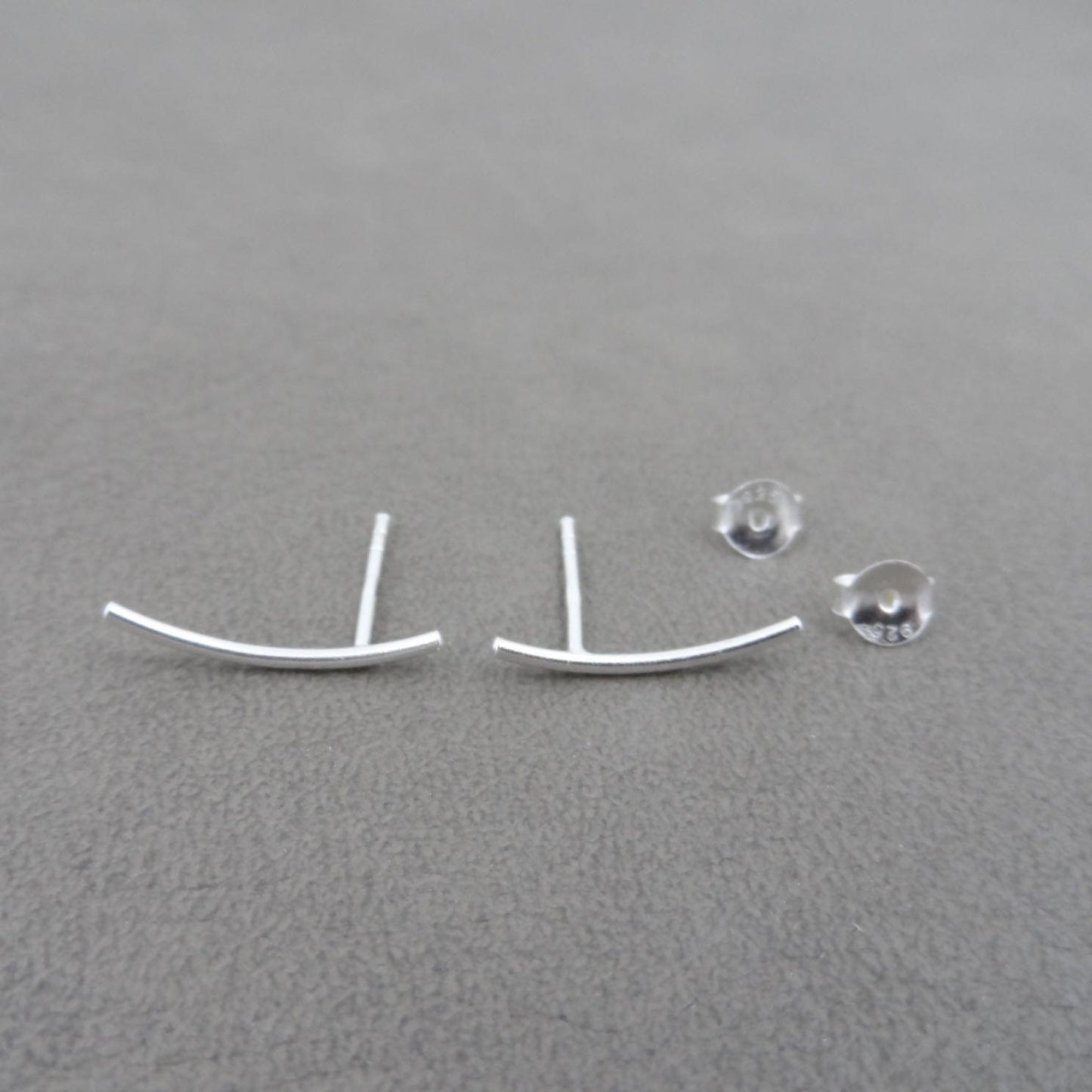 Curved Bar Stud in Sterling Silver