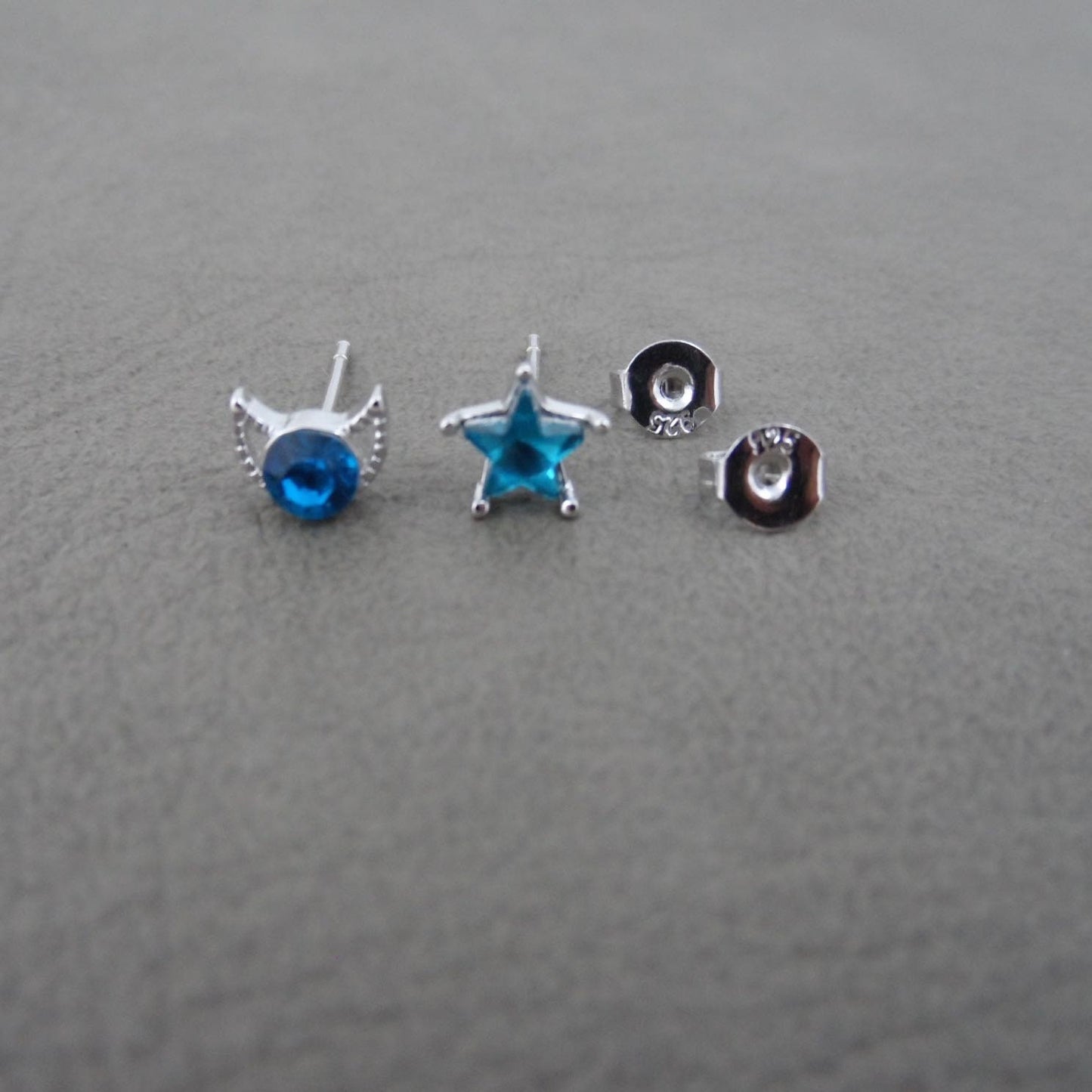 Moon & Star Earrings in Sterling Silver