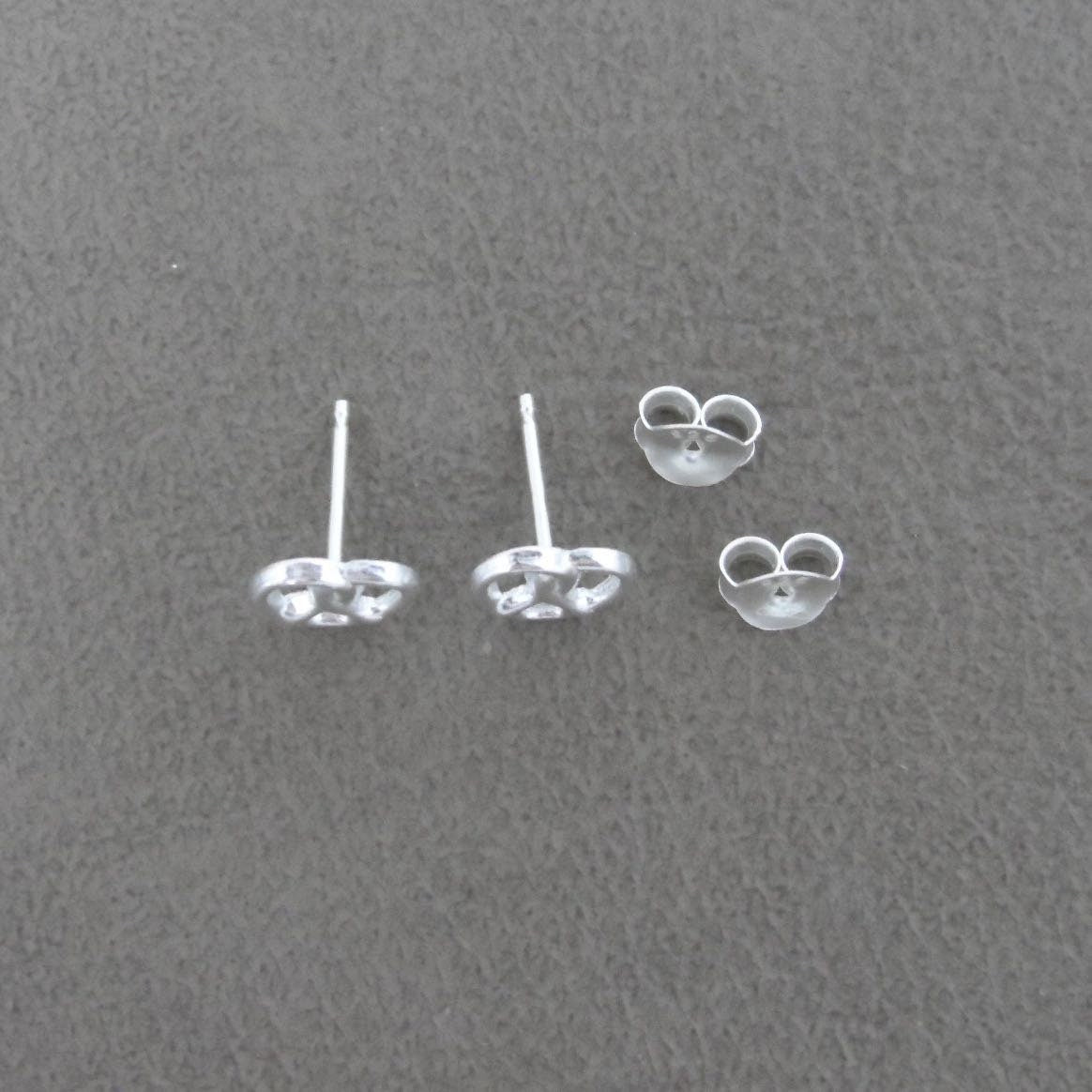 Tiny Pretzel Earrings in Sterling Silver, Pretzel Earrings, Preztel Studs, Food Studs, Tiny Studs, Food Earrings, Dainty Earrings