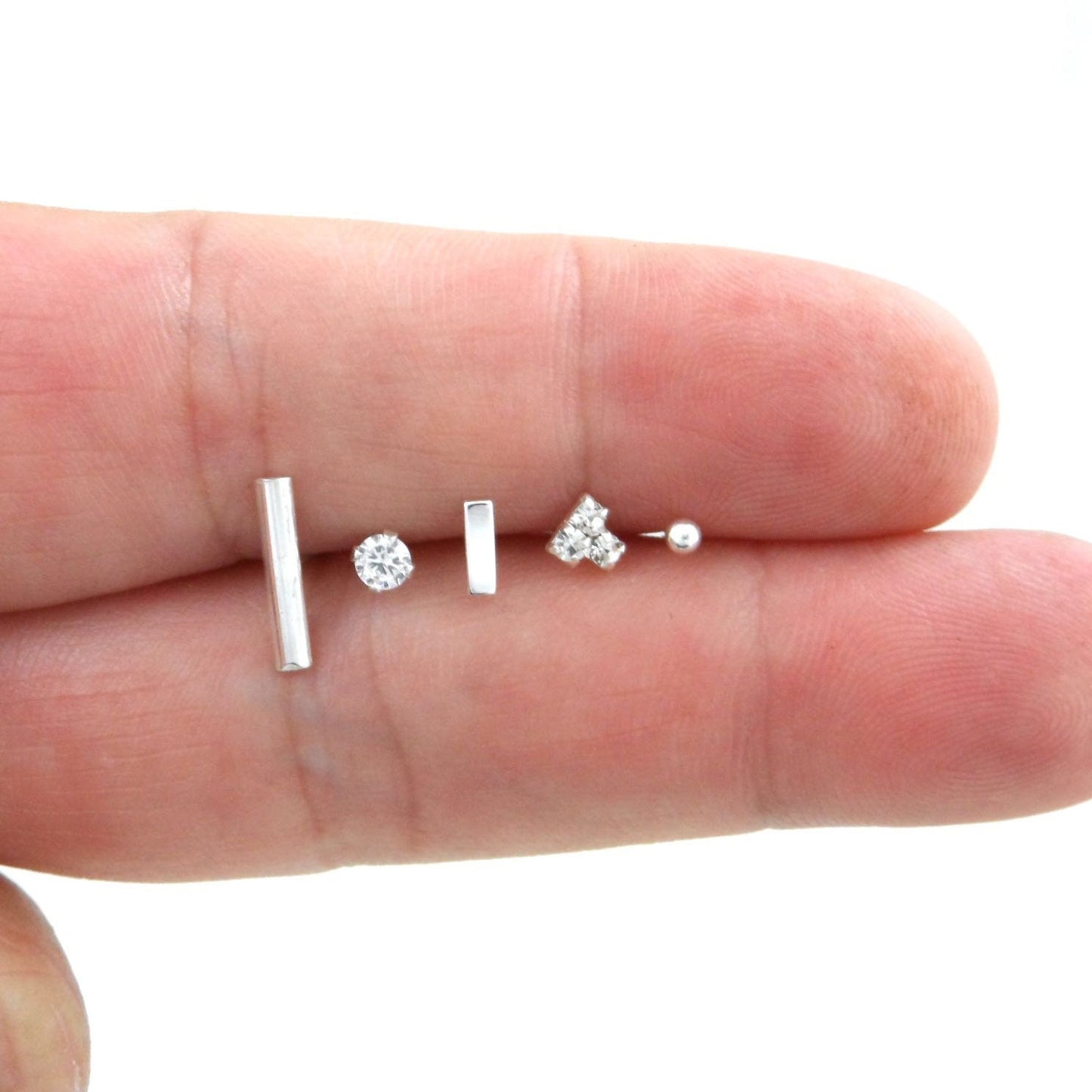 SINGLE 5 Studs in Sterling Silver