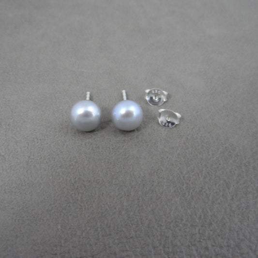 Freshwater Pearl Earrings-Gray