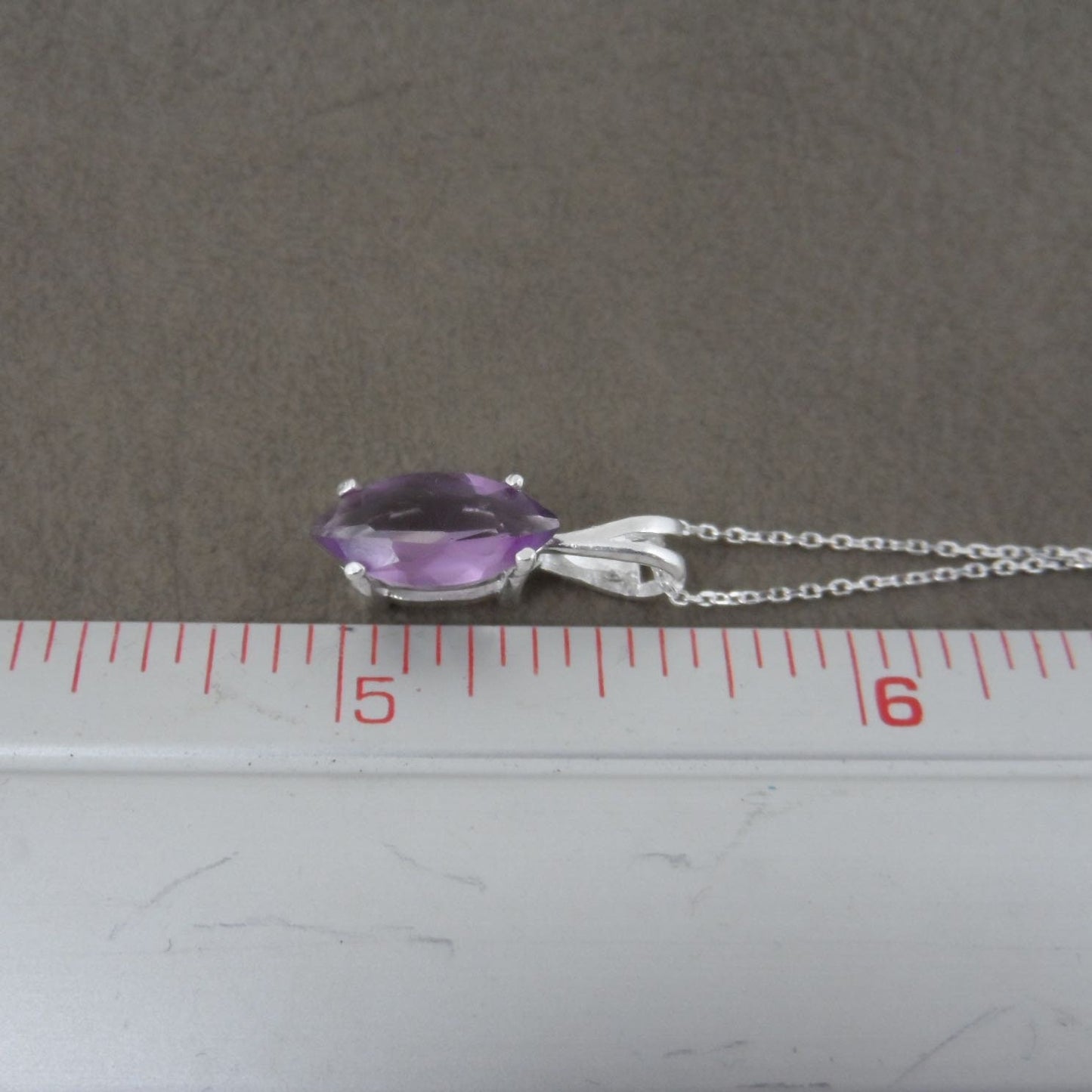 Amethyst Marquis Necklace in Sterling Silver