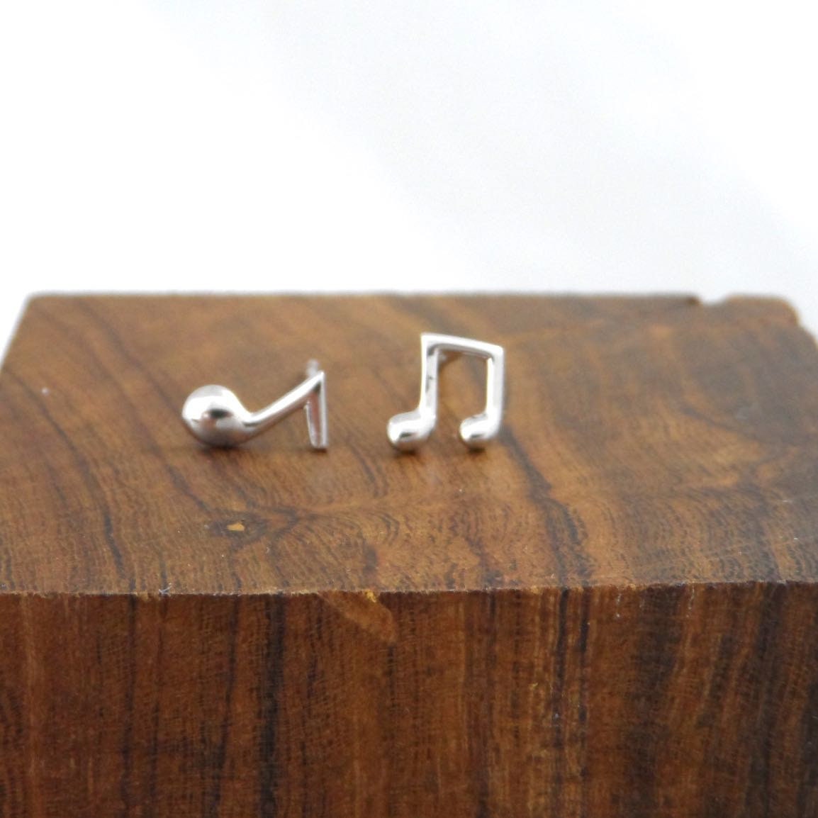 Music Note Earrings in Sterling Silver