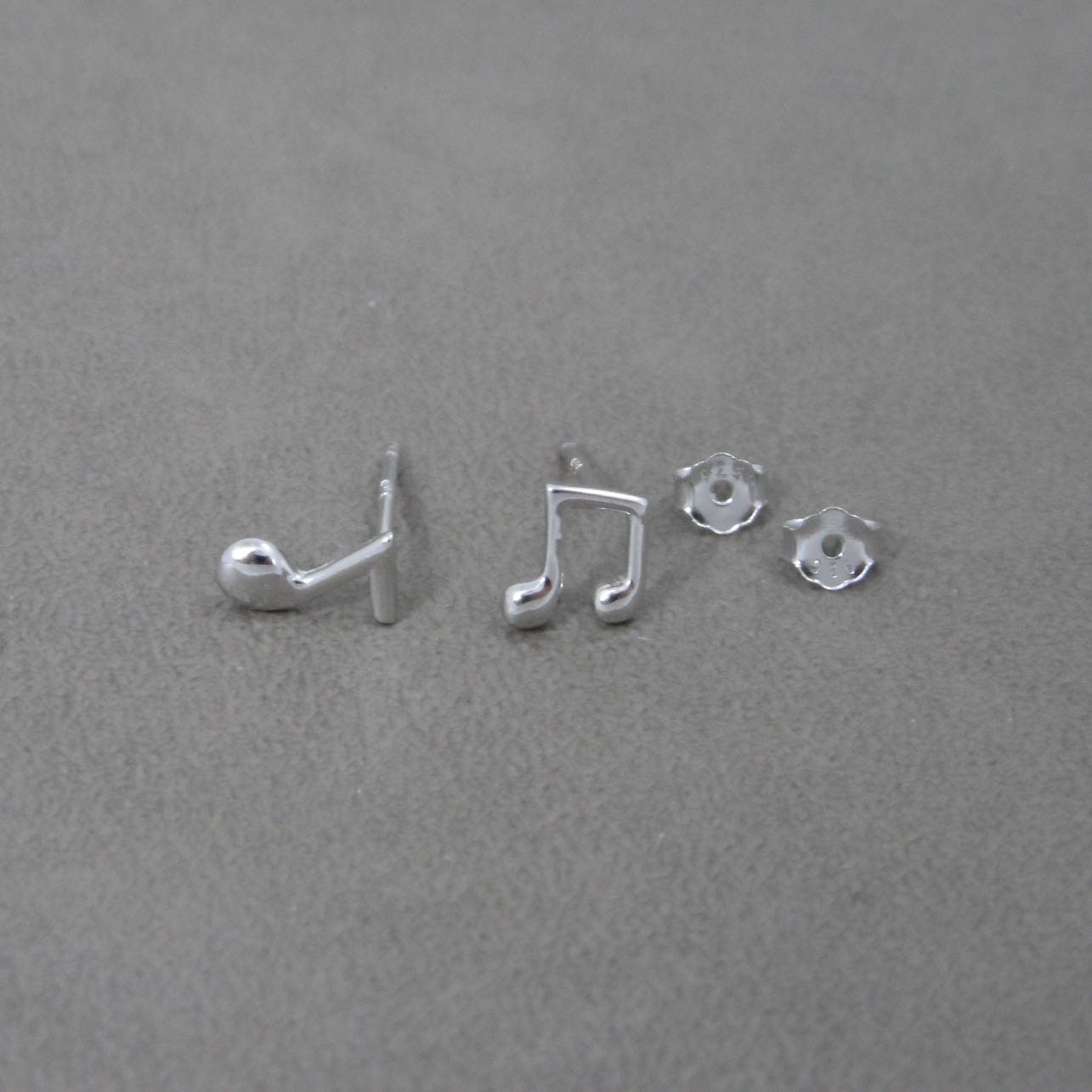 Music Note Earrings in Sterling Silver