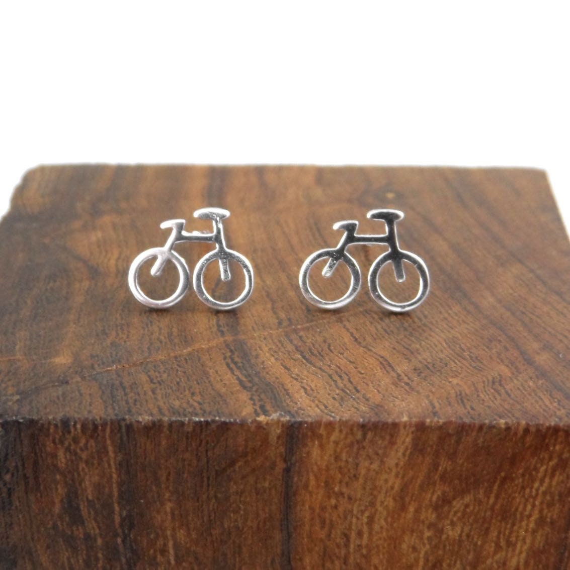 Bicycle Earrings in Sterling Silver