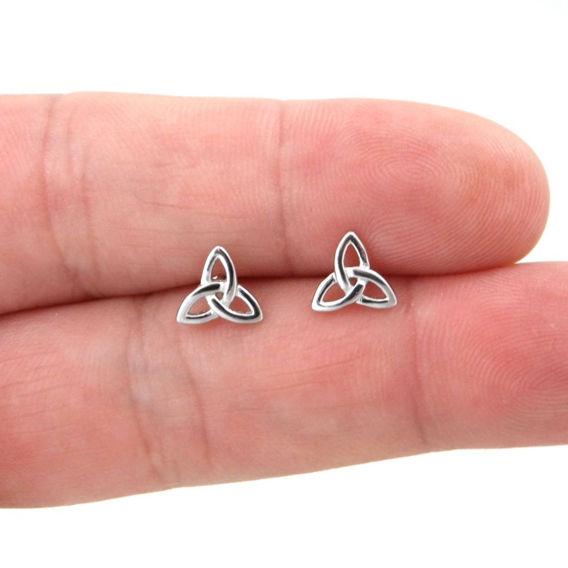 Celtic Trinity Knot Earrings in Sterling Silver