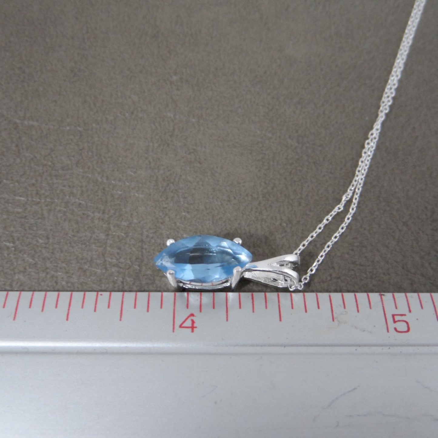 Aquamarine Marquis Necklace in Sterling Silver