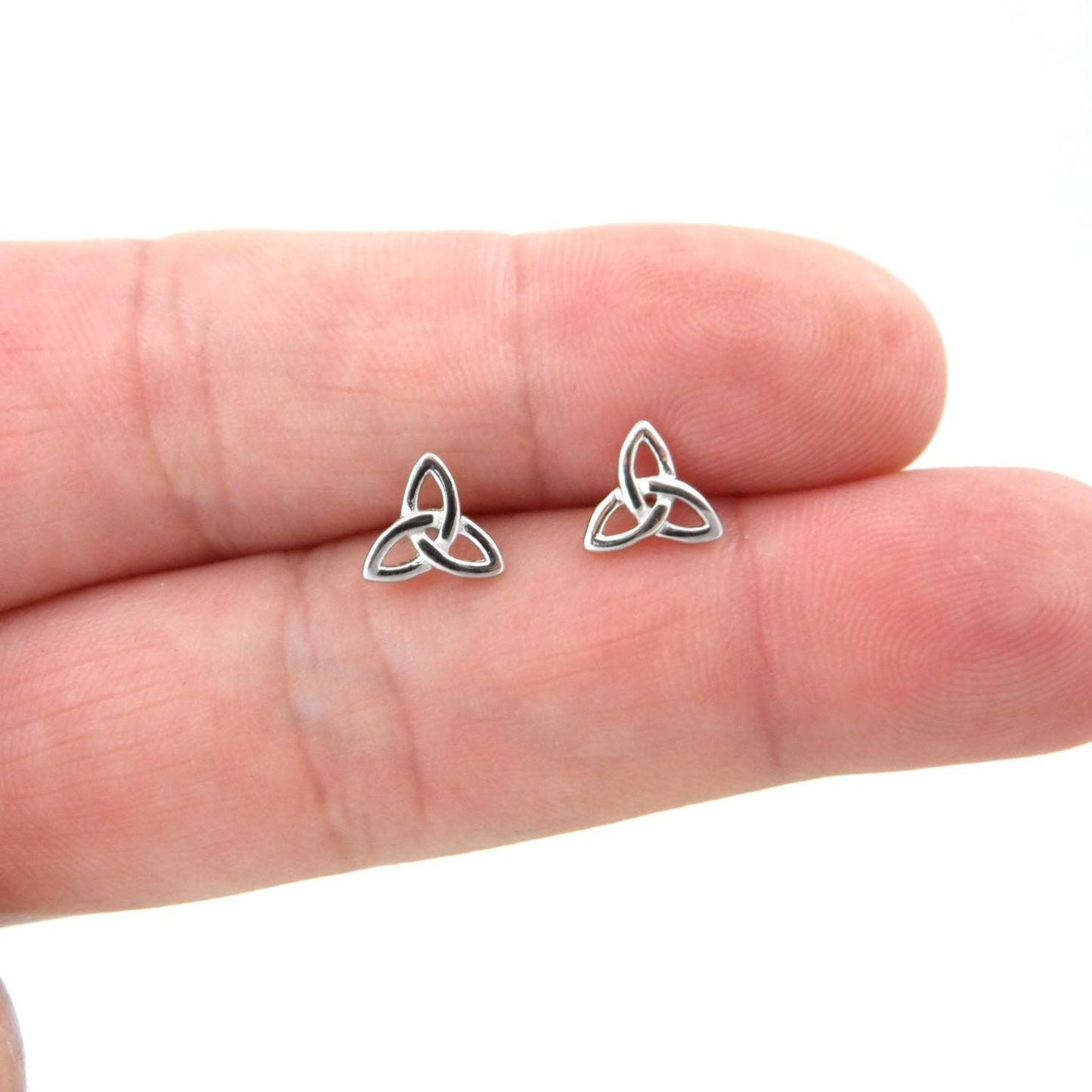 Celtic Trinity Knot Earrings in Sterling Silver