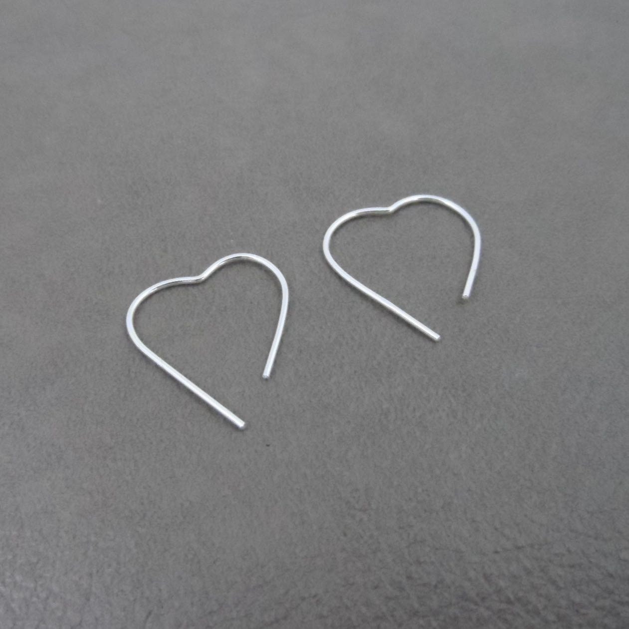 Heart Hoop Earrings in Sterling Silver