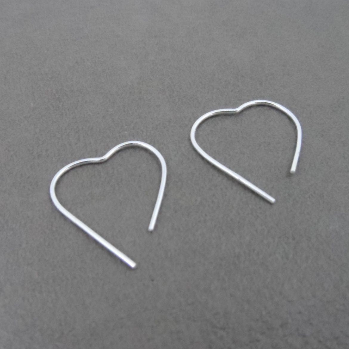 Heart Hoop Earrings in Sterling Silver