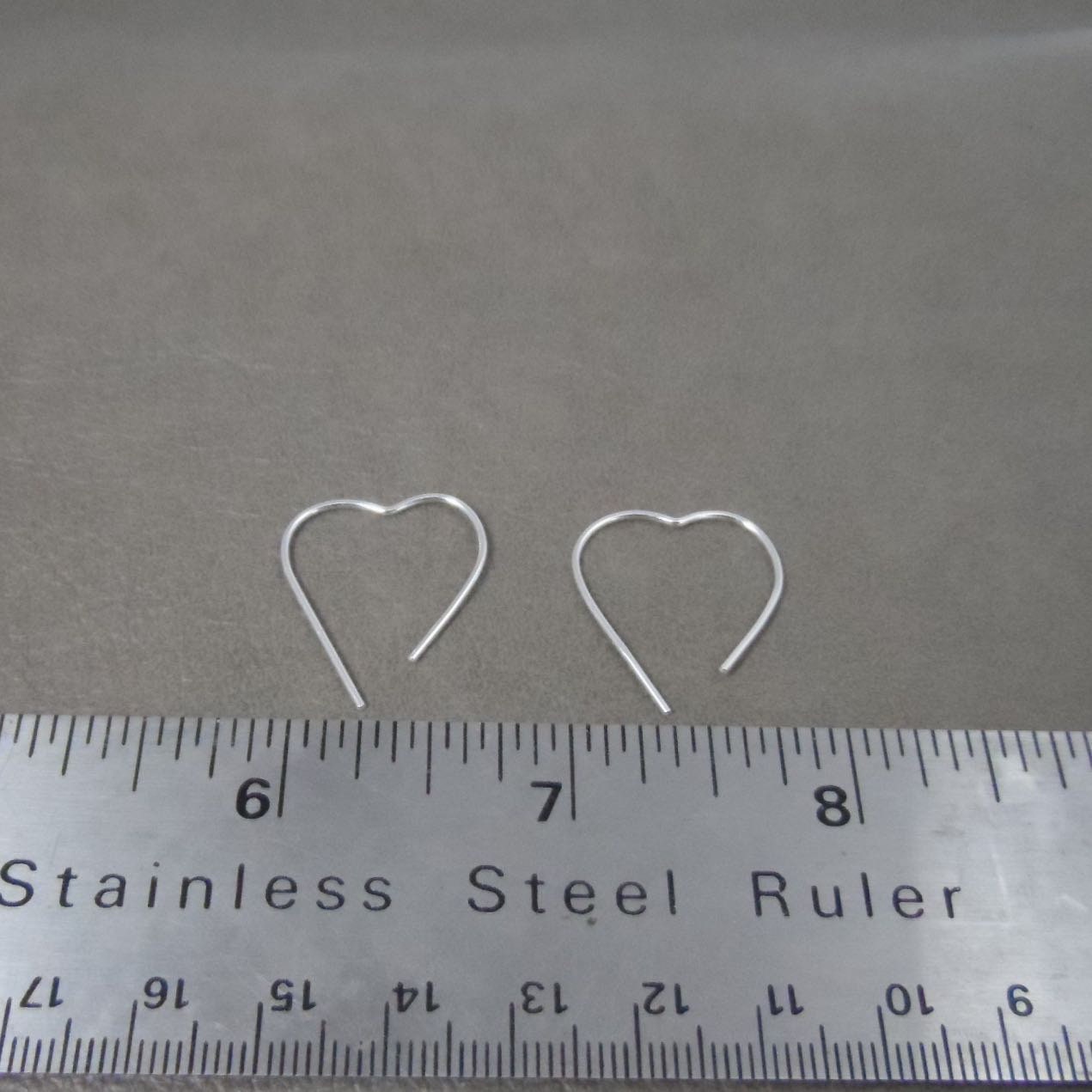 Heart Hoop Earrings in Sterling Silver