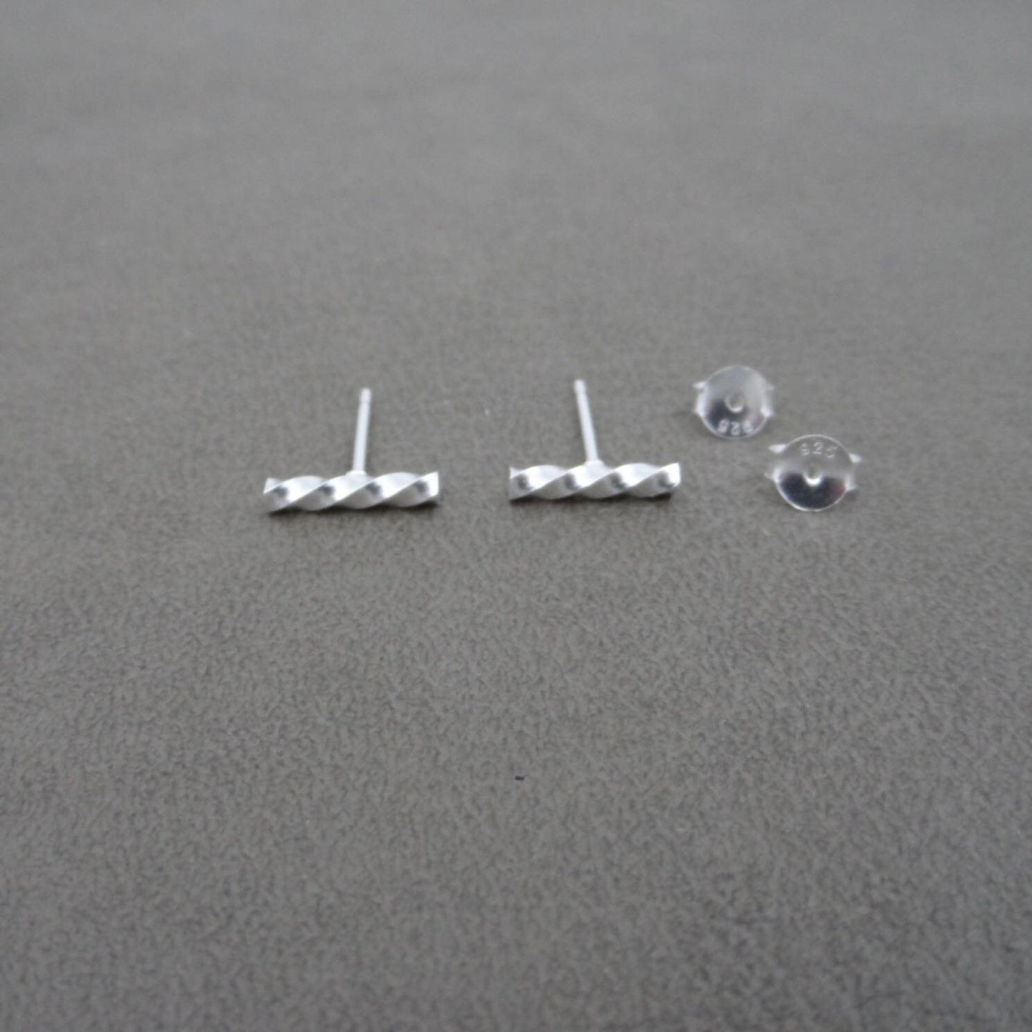 Twist Bar Stud Earrings in Sterling Silver, Bar Earrings, Tiny Silver Earrings, Tiny Studs, Cartilage Studs, Minimalist Earring