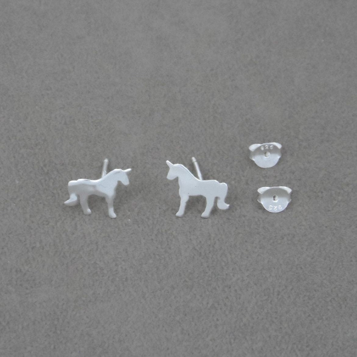 Unicorn Earrings in Sterling Silver, Unicorn Studs, Kids Earrings, Tiny Studs, Animal Earrings,Unicorn Earrings, Silver Unicorn Earrings