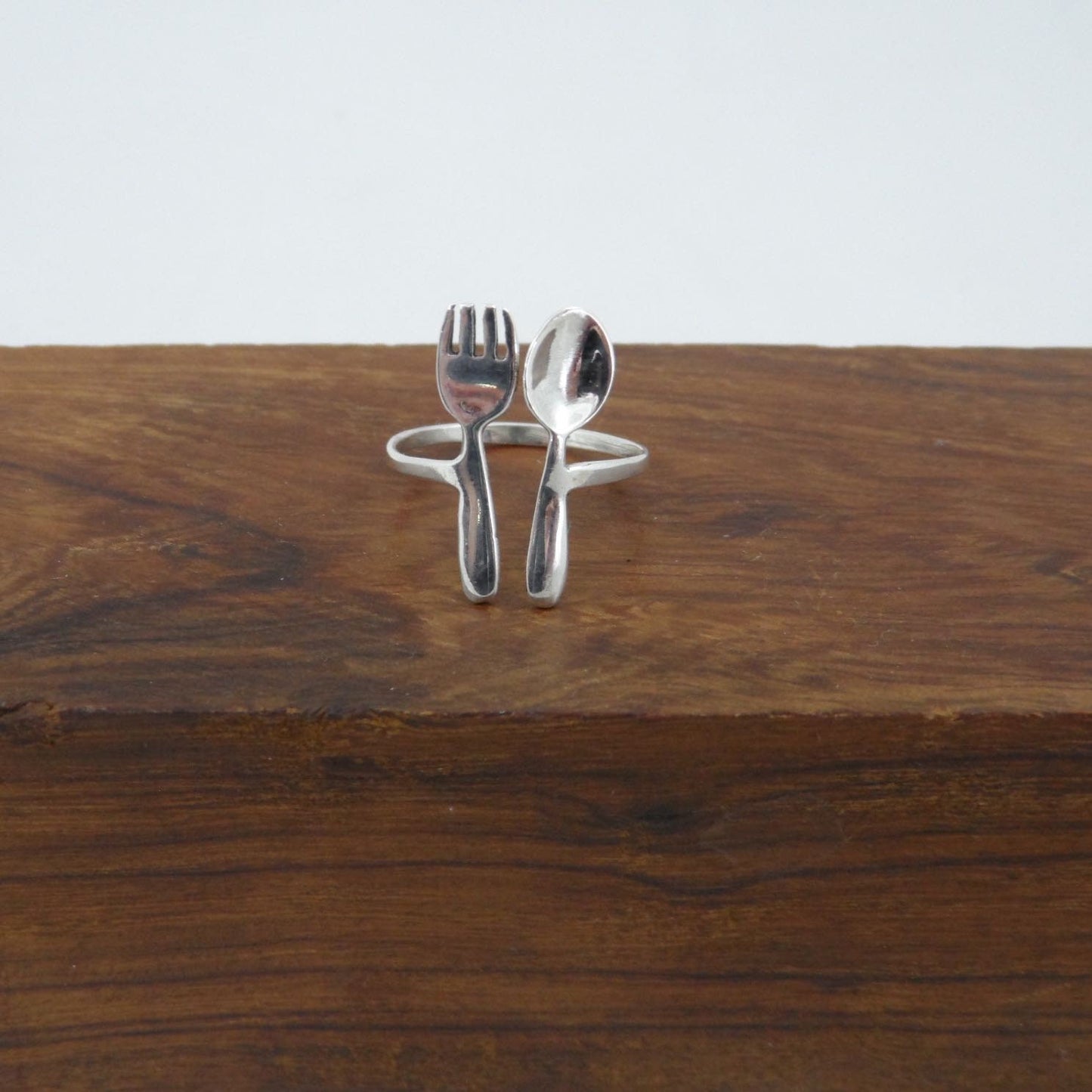 Fork & Spoon Ring in Sterling Silver, Fork Silver Ring, Cutlery Ring, Spoon Ring, Chef Jewelry, Delicate Jewelry, Gift for Her, Chef Gift