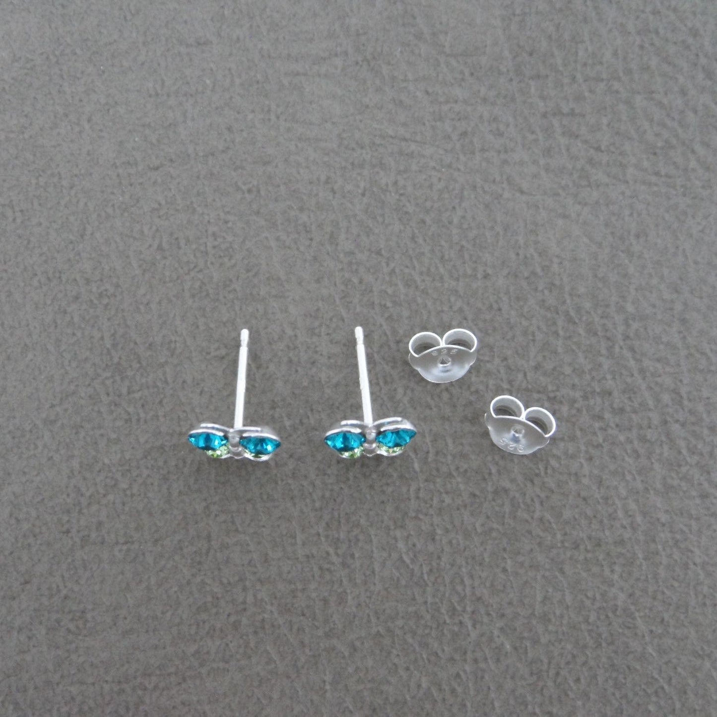 Tiny Butterfly Earrings In Sterling Silver, Butterfly Earrings, Butterfly Studs, Blue Butterfly,Tiny Studs, Kids Earrings, Dainty Earrings,