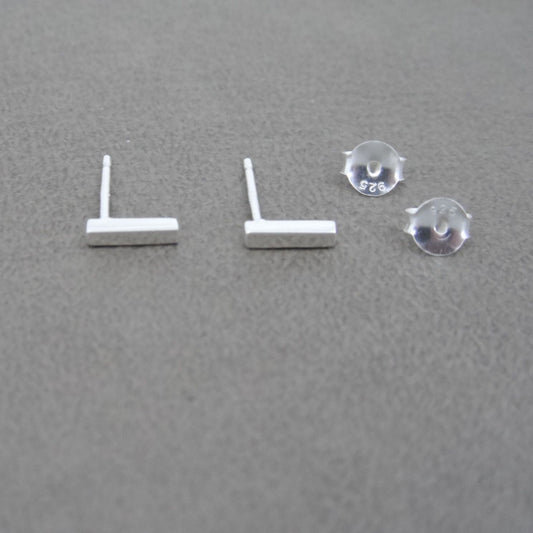 Bar Stud Earrings in Sterling Silver