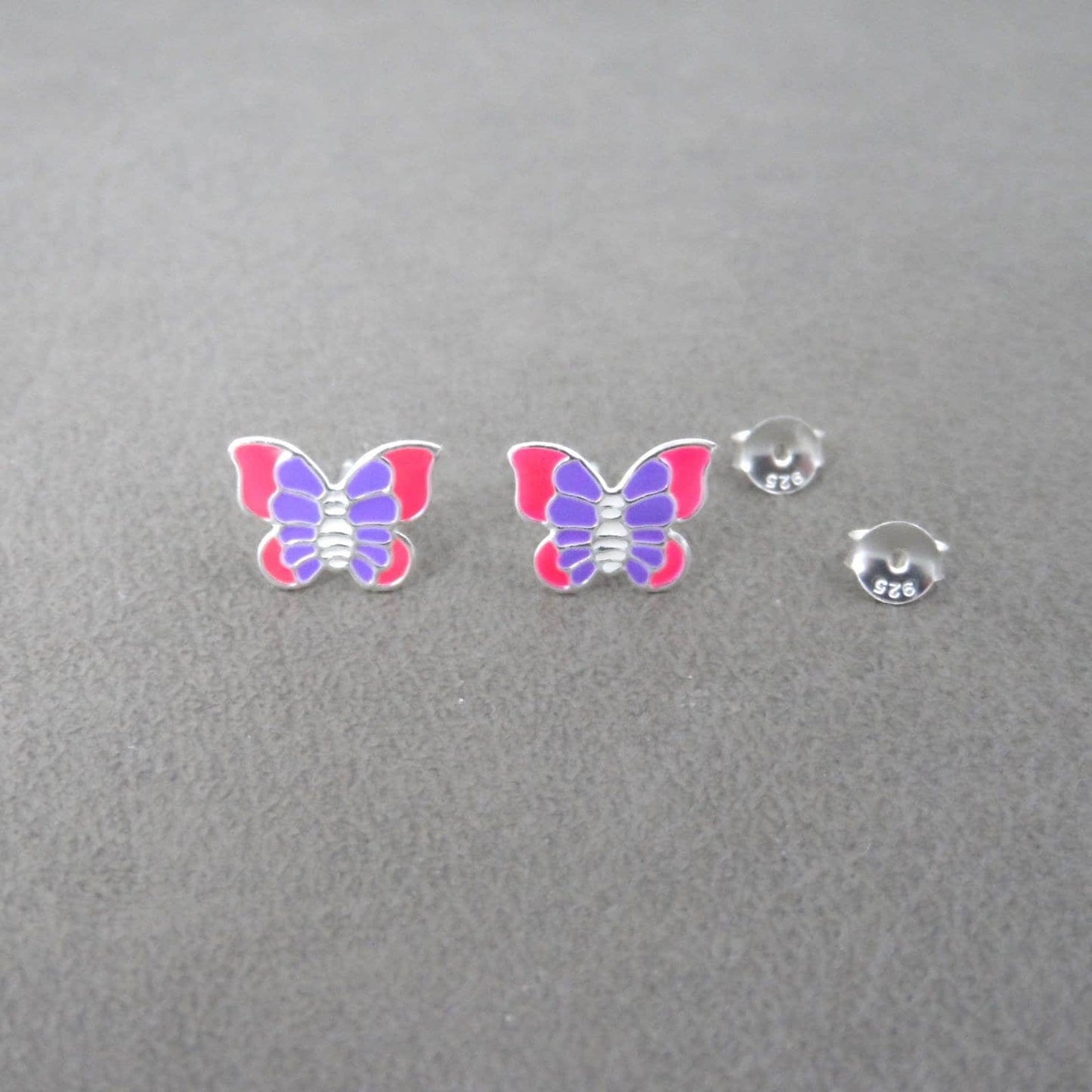 Pink and Purple Butterfly Earrings