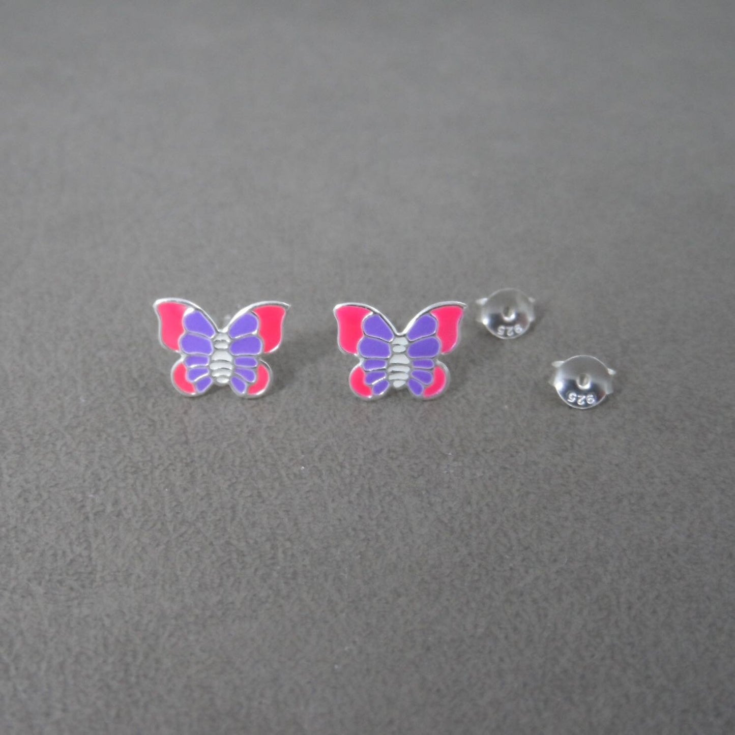 Pink and Purple Butterfly Earrings