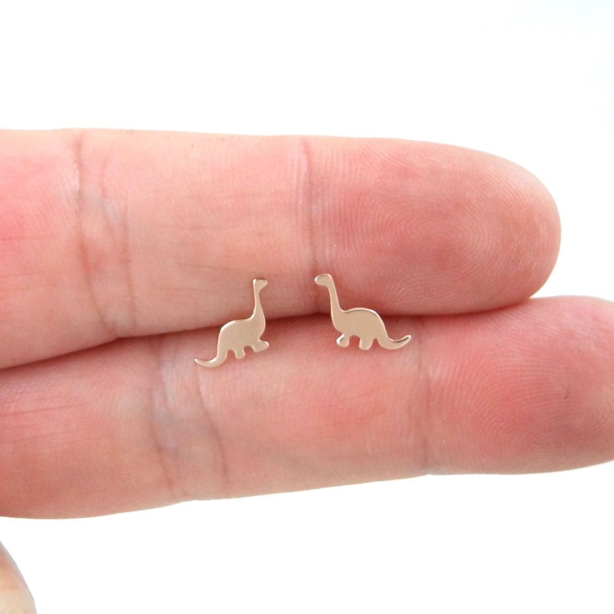 Rose Gold Dinosaur Earrings