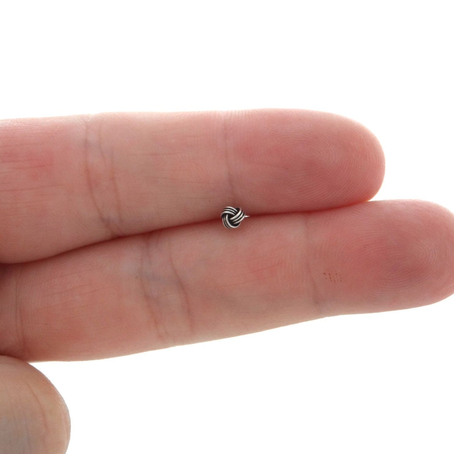 SINGLE-Tiny Knot Stud Earring in Sterling Silver