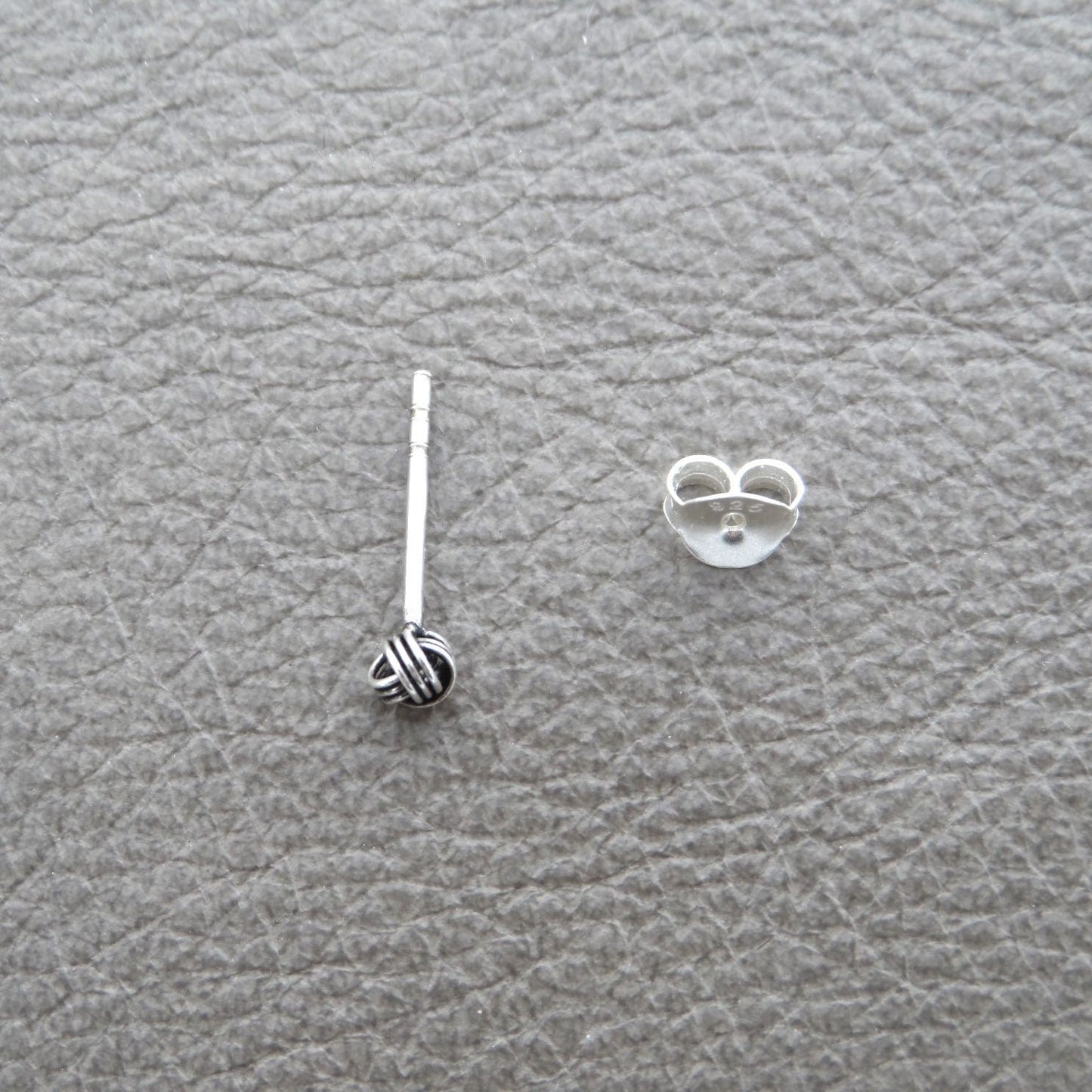 SINGLE-Tiny Knot Stud Earring in Sterling Silver