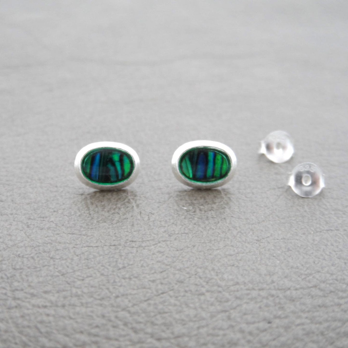 Abalone Sterling Silver Earrings-Oval