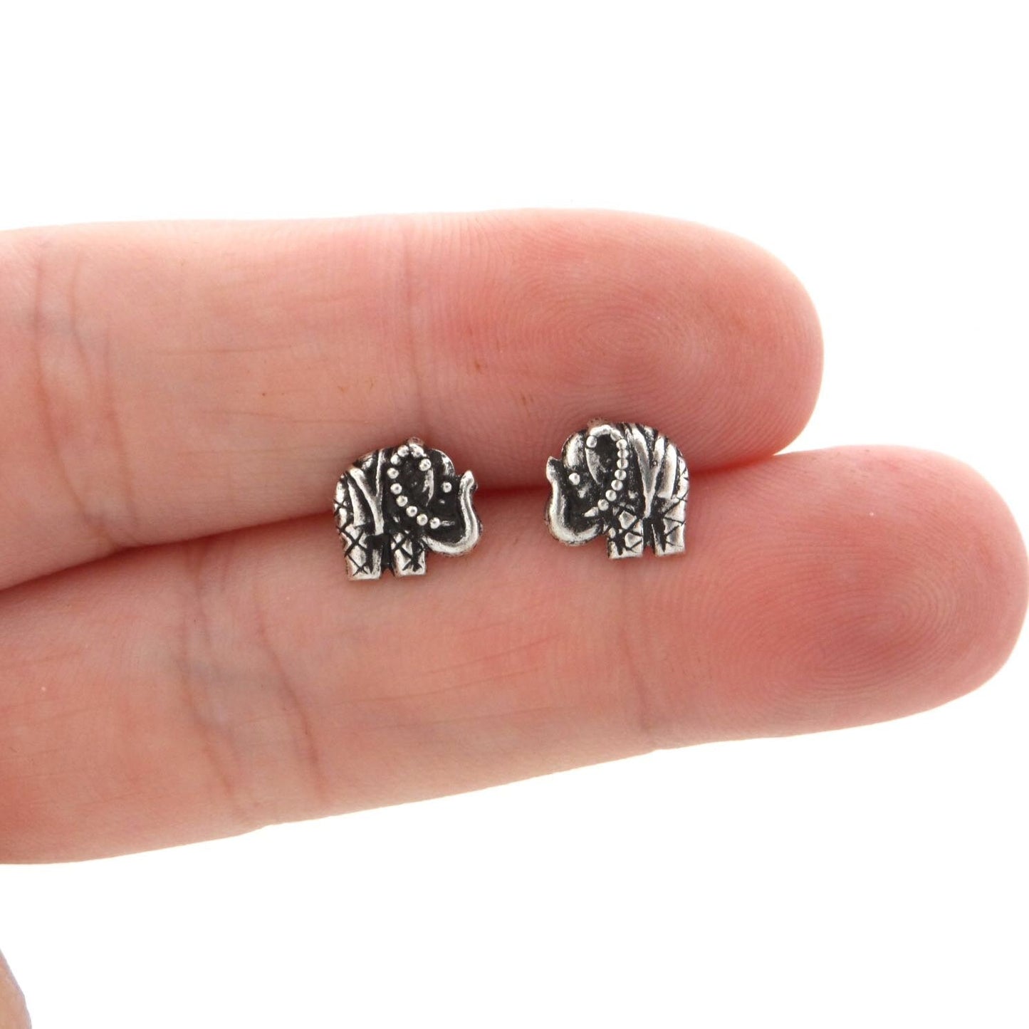 Elephant Earrings in Sterling Silver