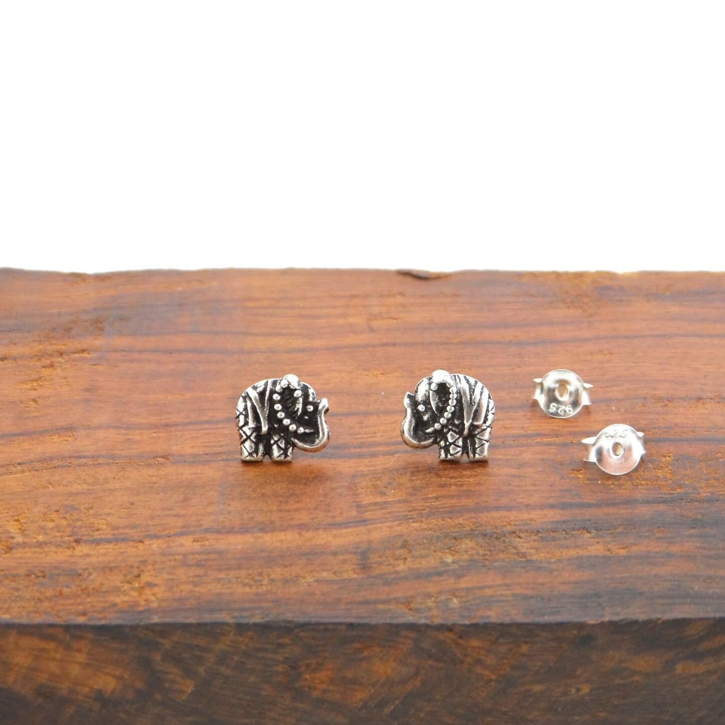 Elephant Earrings in Sterling Silver