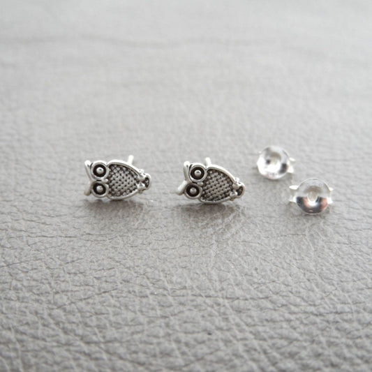 Owl Earrings in Sterling Silver