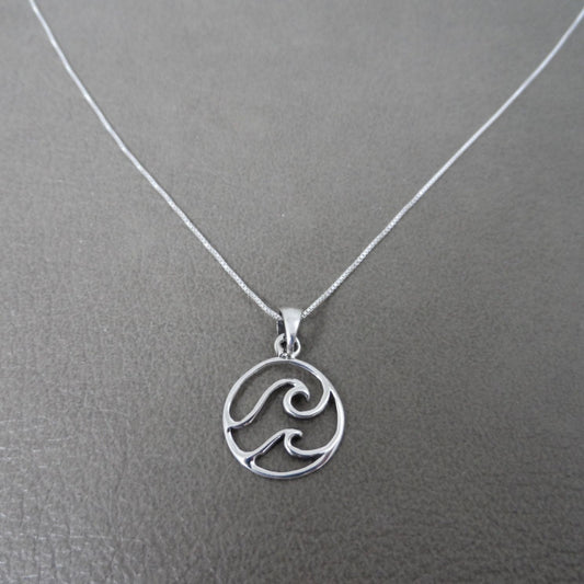 Double Wave Necklace in Sterling Silver